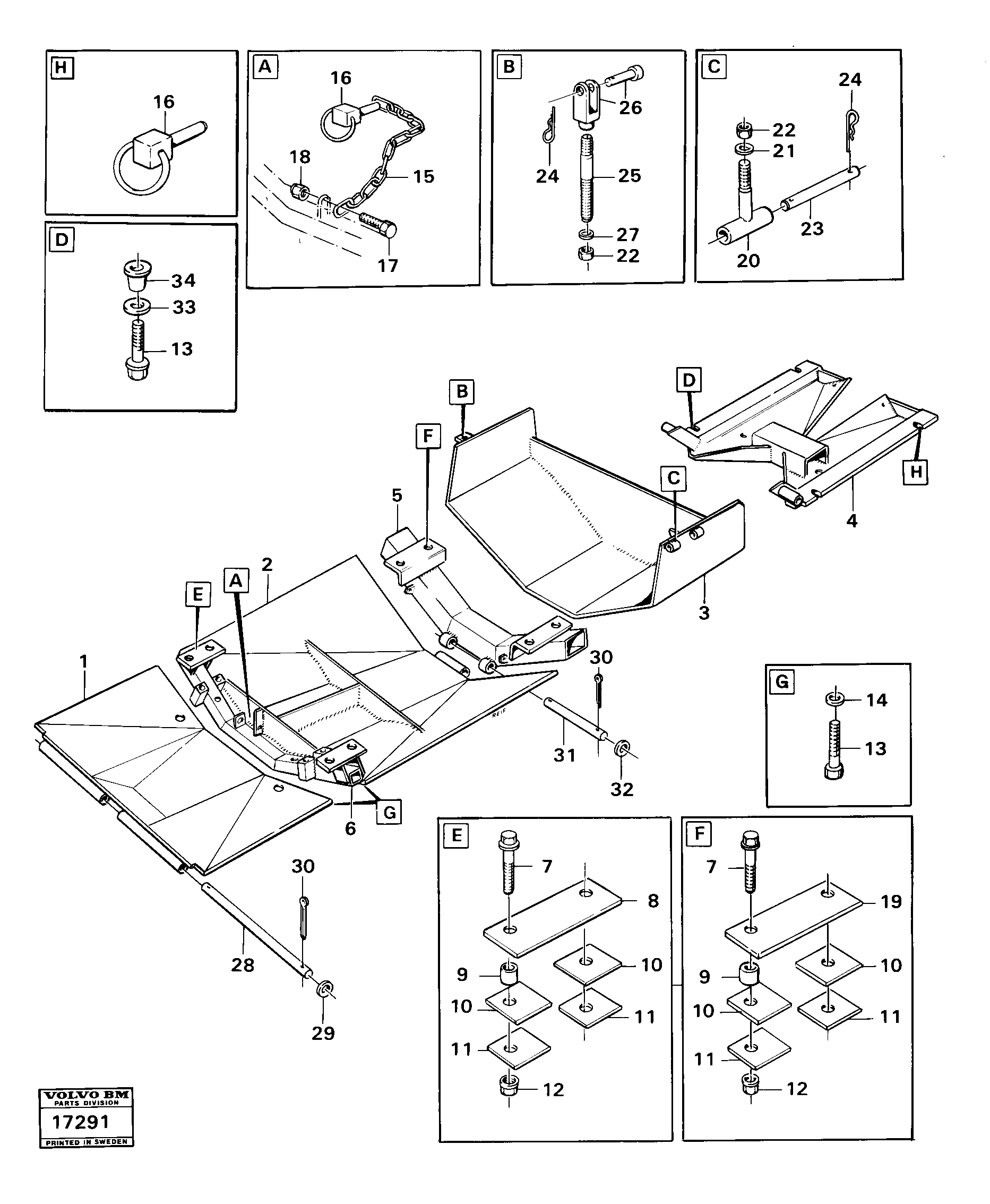Protecting plates — volvo parts diagram