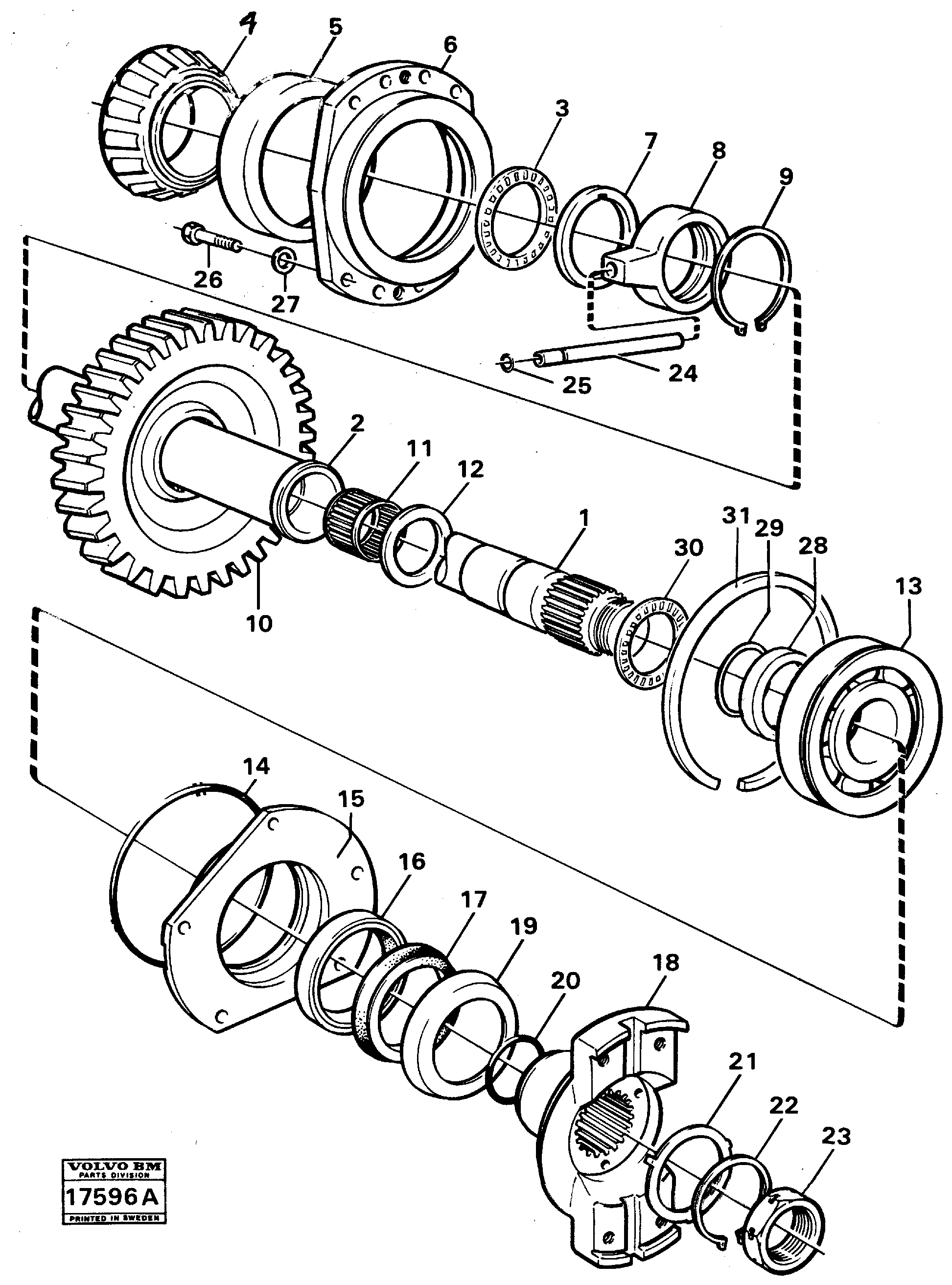 Drive shaft drop box Fl 652b — volvo parts diagram