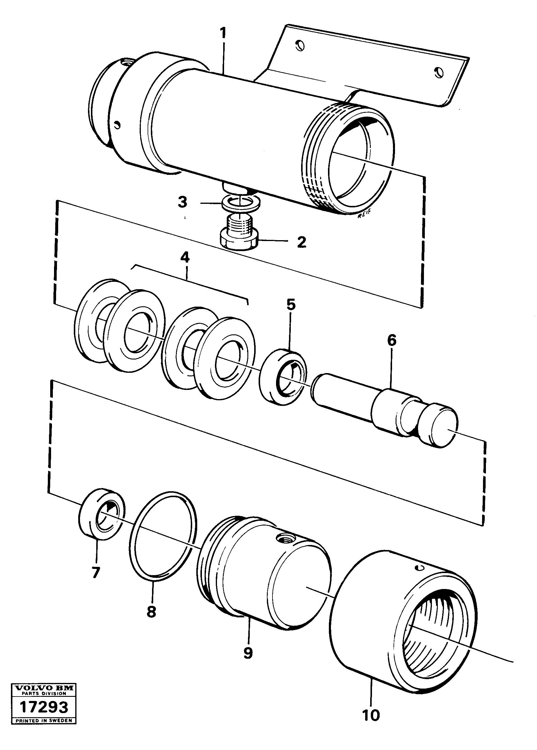 Damping cylinder — volvo parts diagram