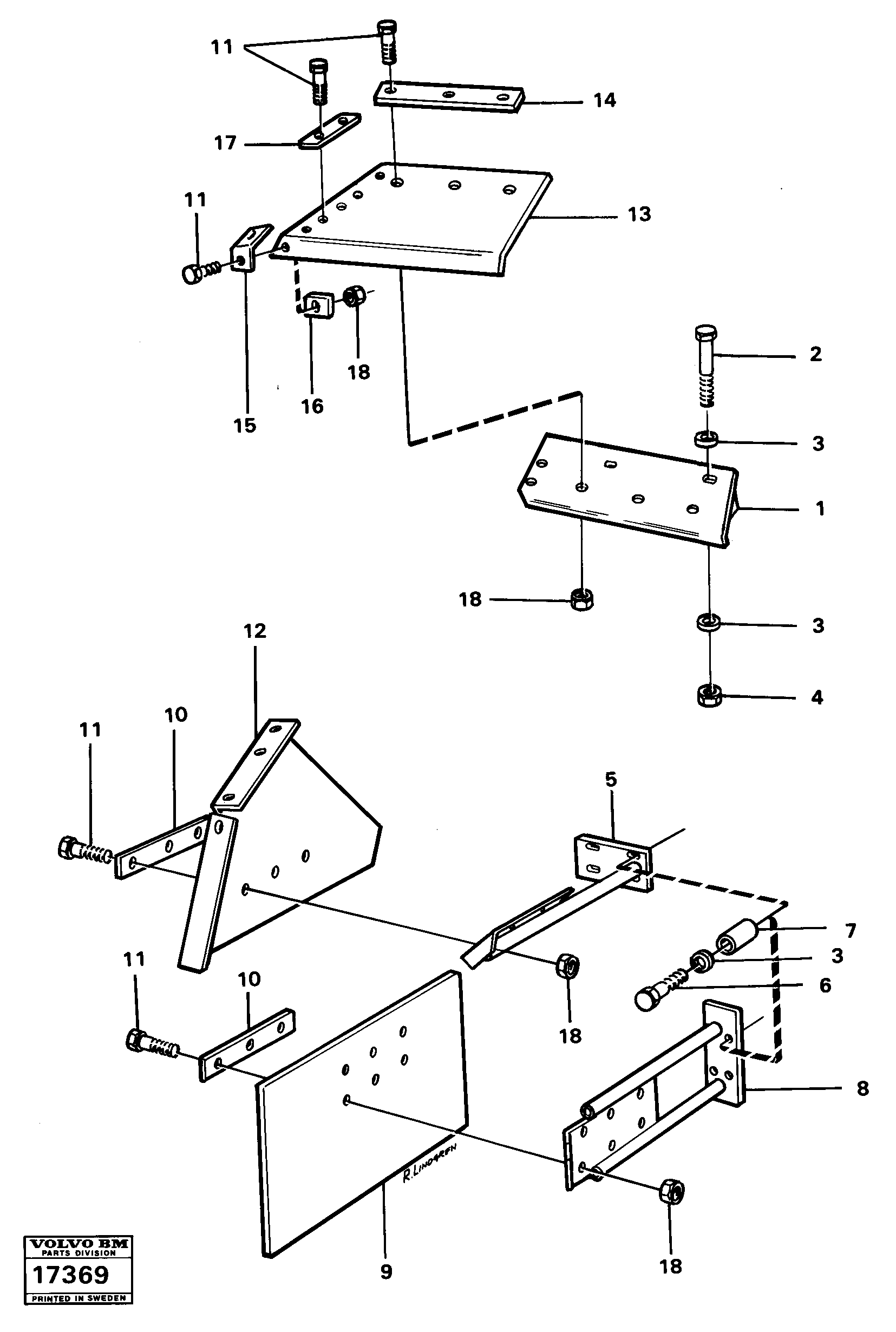 Mudguards rear off road 99695 — volvo parts diagram