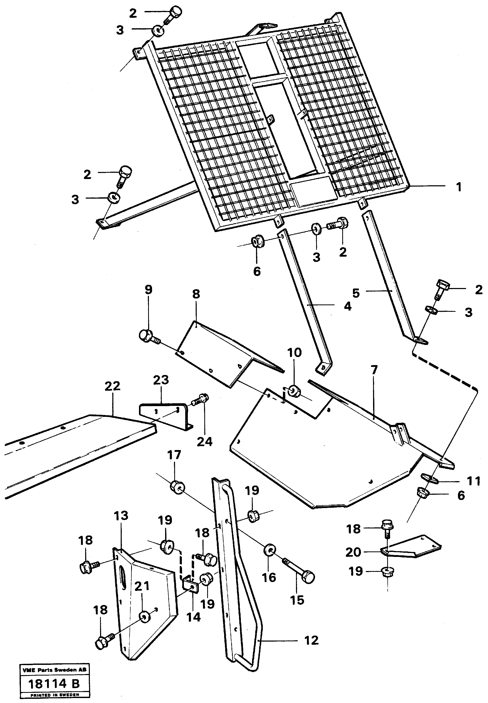 Protective grid — volvo parts diagram