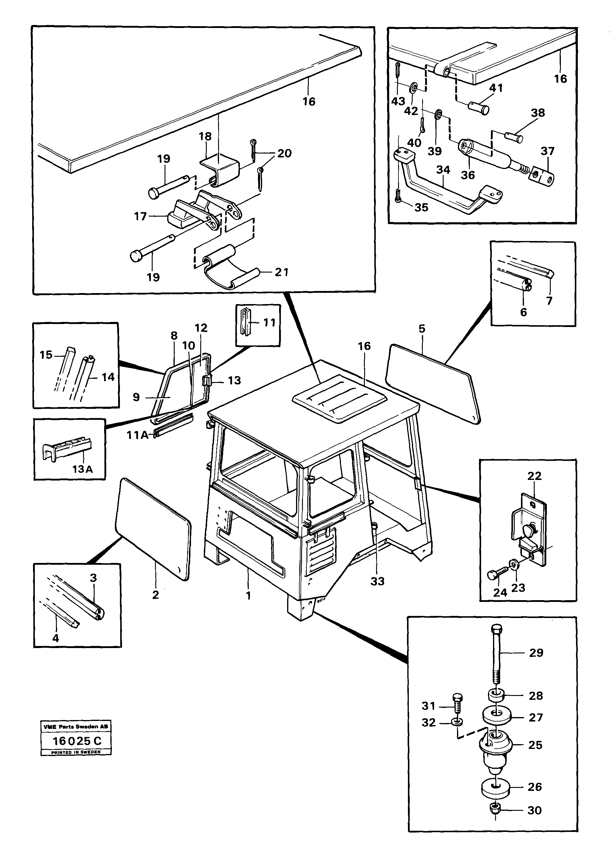 Drivers cab — volvo parts diagram
