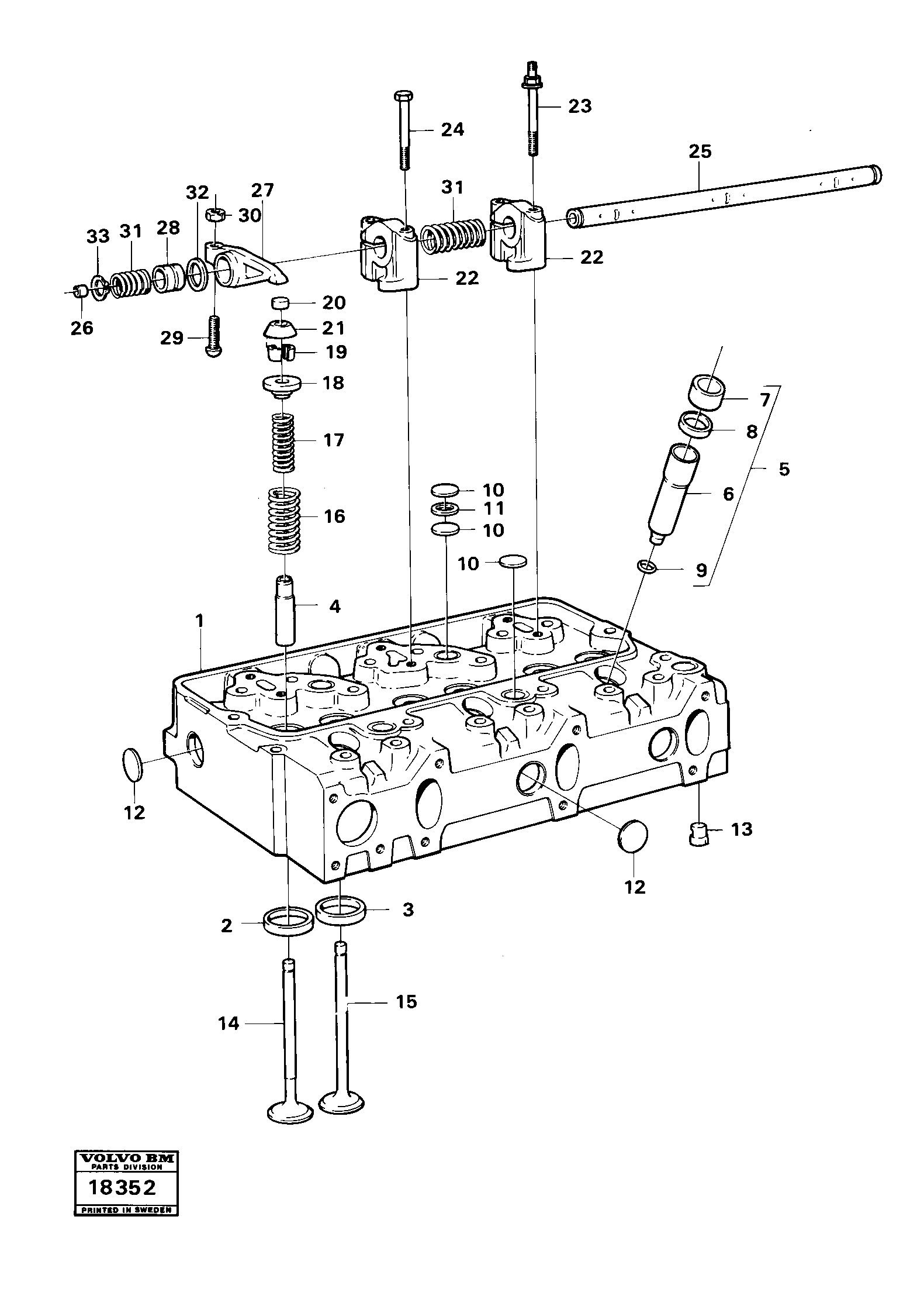 Cylinder head — volvo parts diagram
