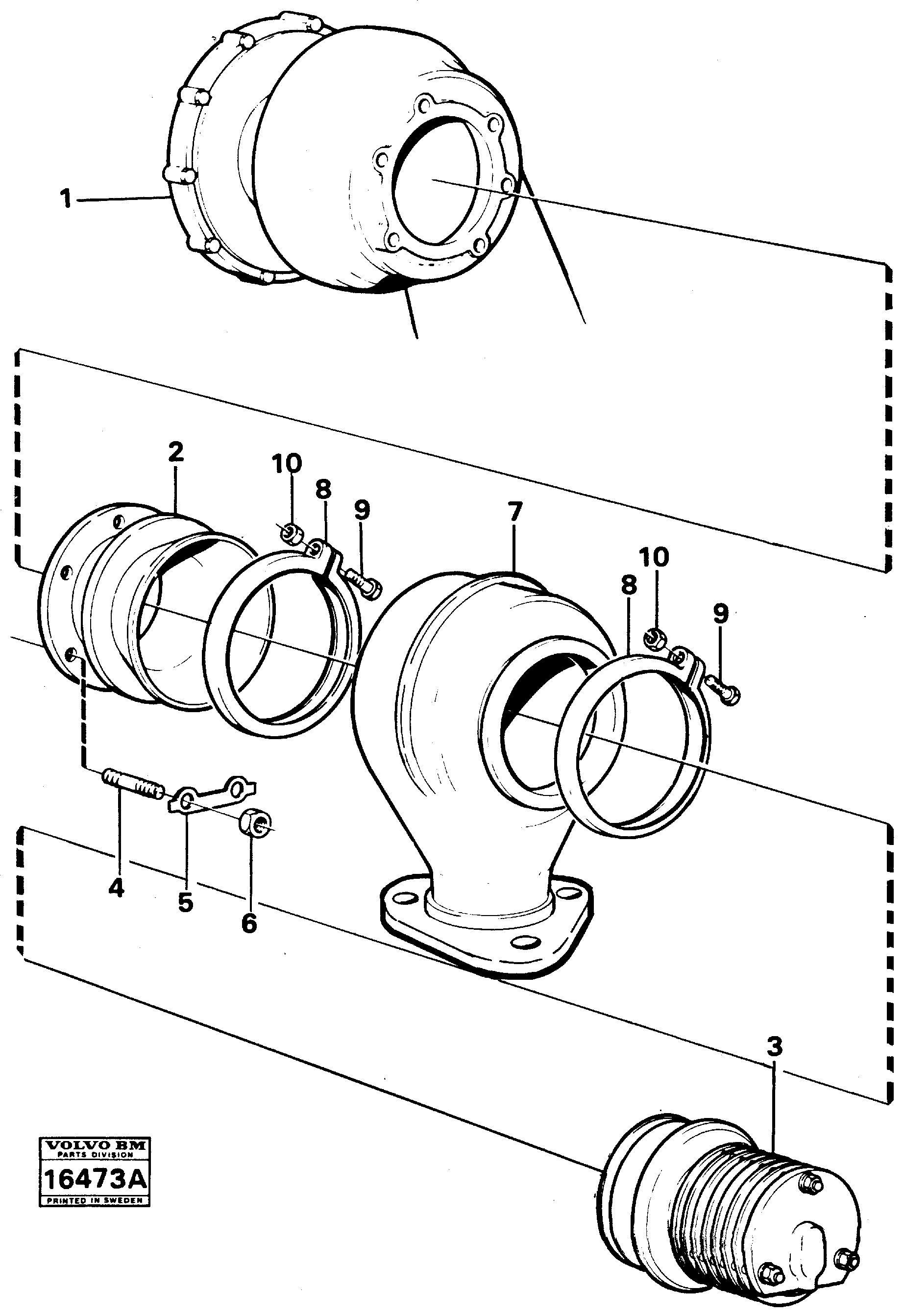 Exhaust pressure regulator with Fitting Parts — volvo parts diagram