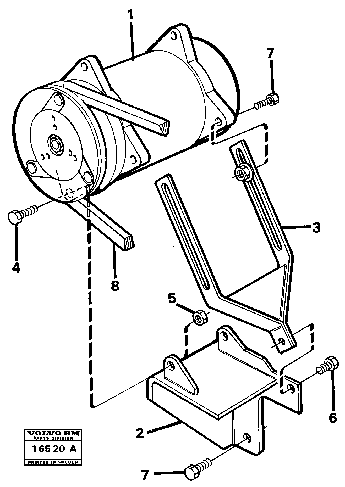 Air-conditioning compressor, fitting 90519 — volvo parts diagram