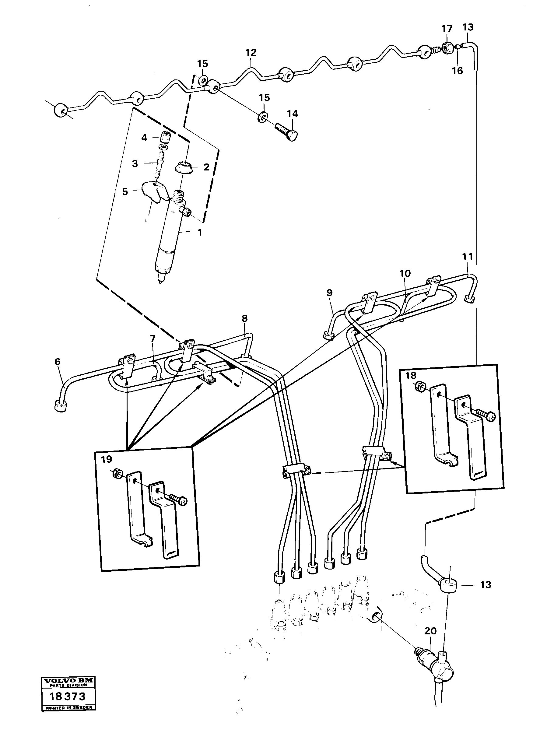 Fuel pipes-injector — volvo parts diagram