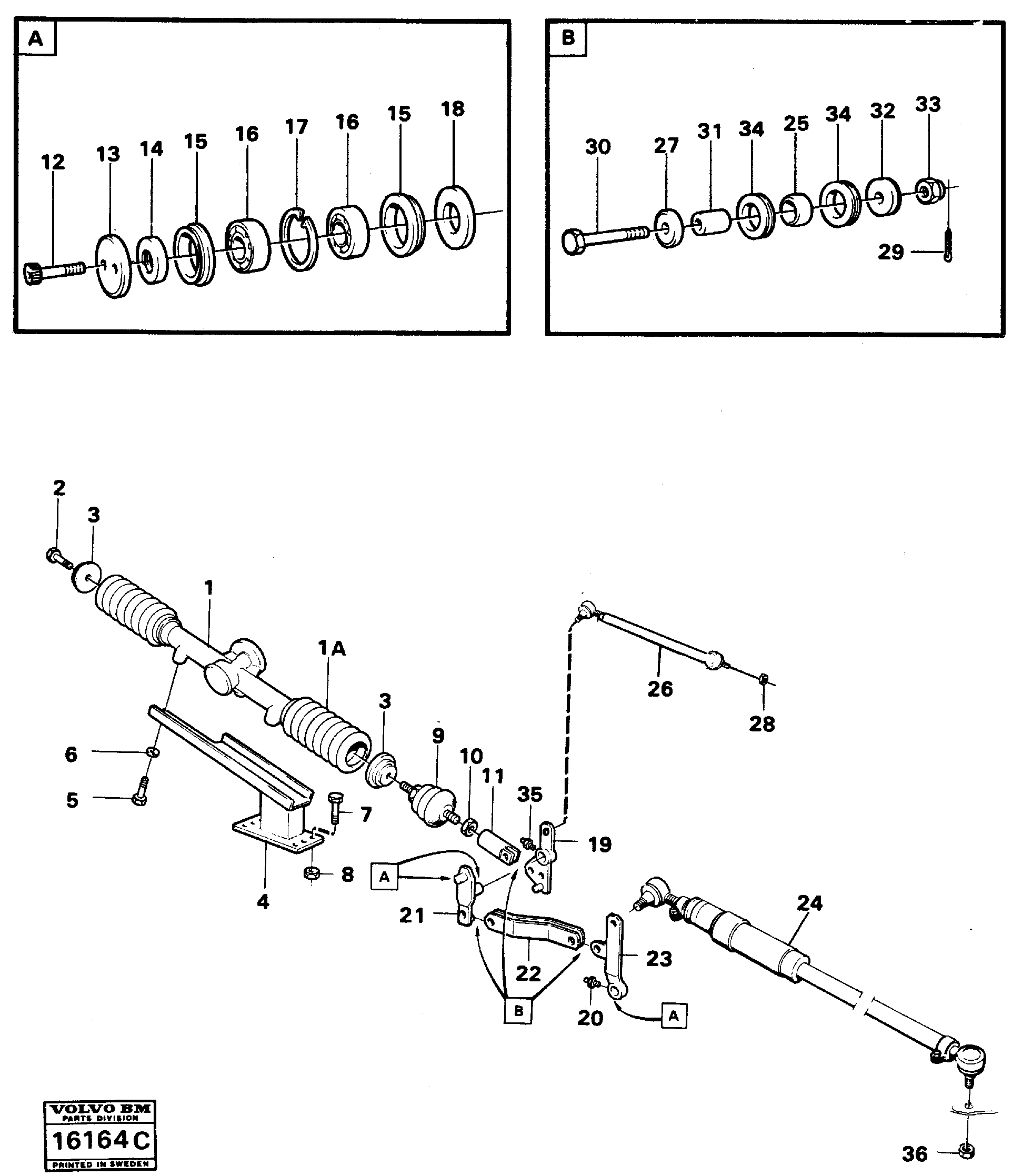 Steering linkage — volvo parts diagram