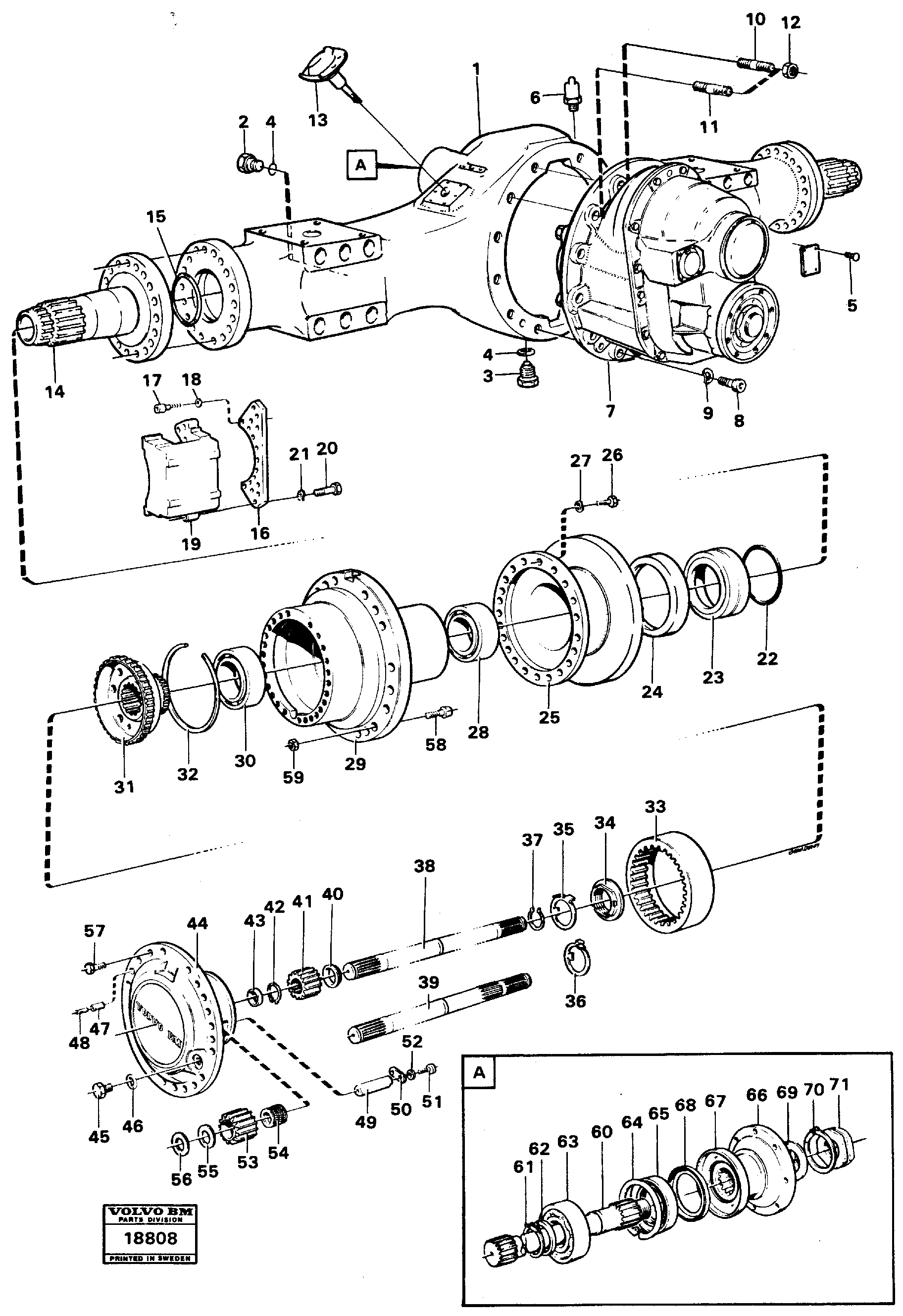 Planet shaft read ah 54 c Prod Nr 23537 — volvo parts diagram