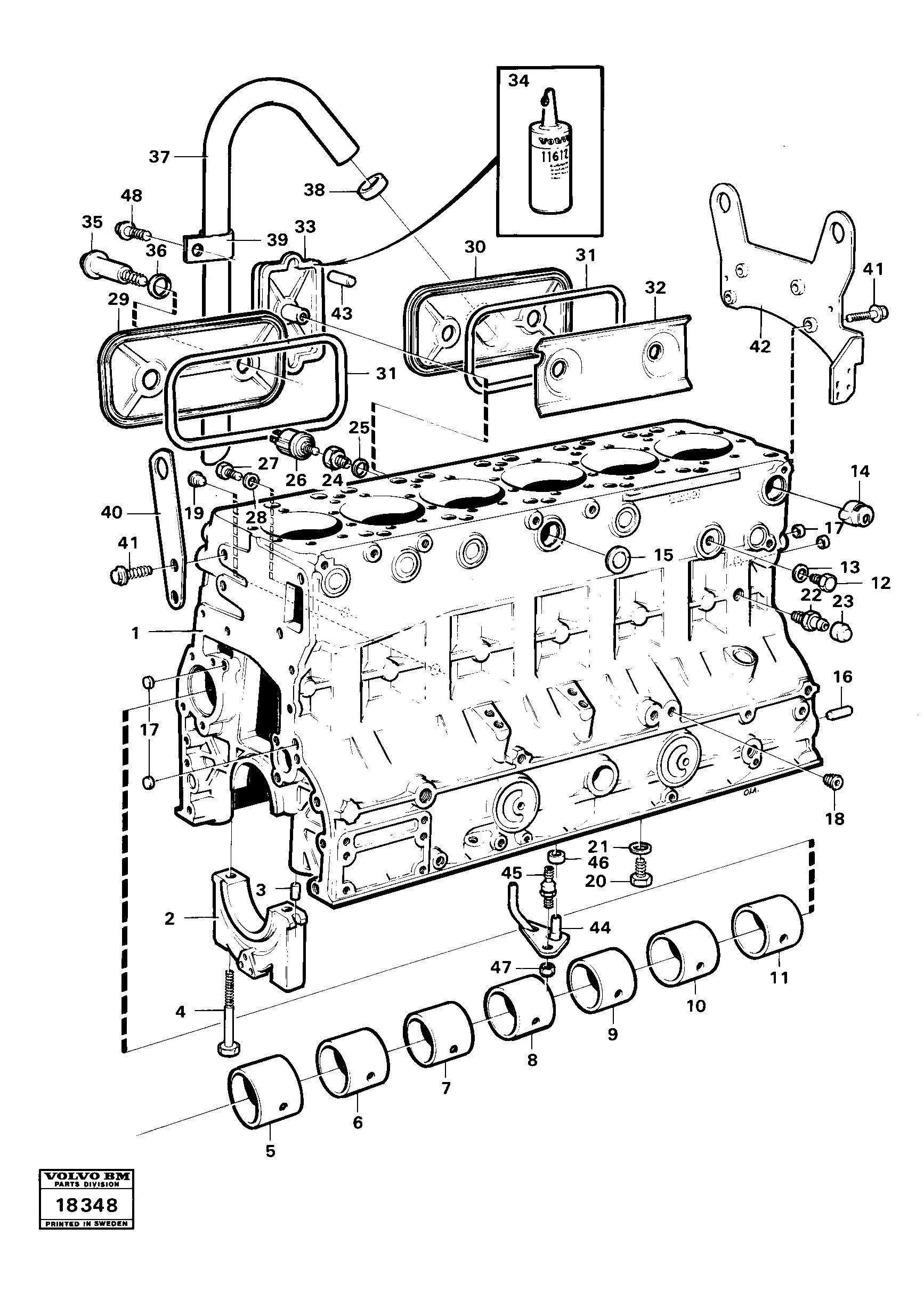 Cylinder block — volvo parts diagram