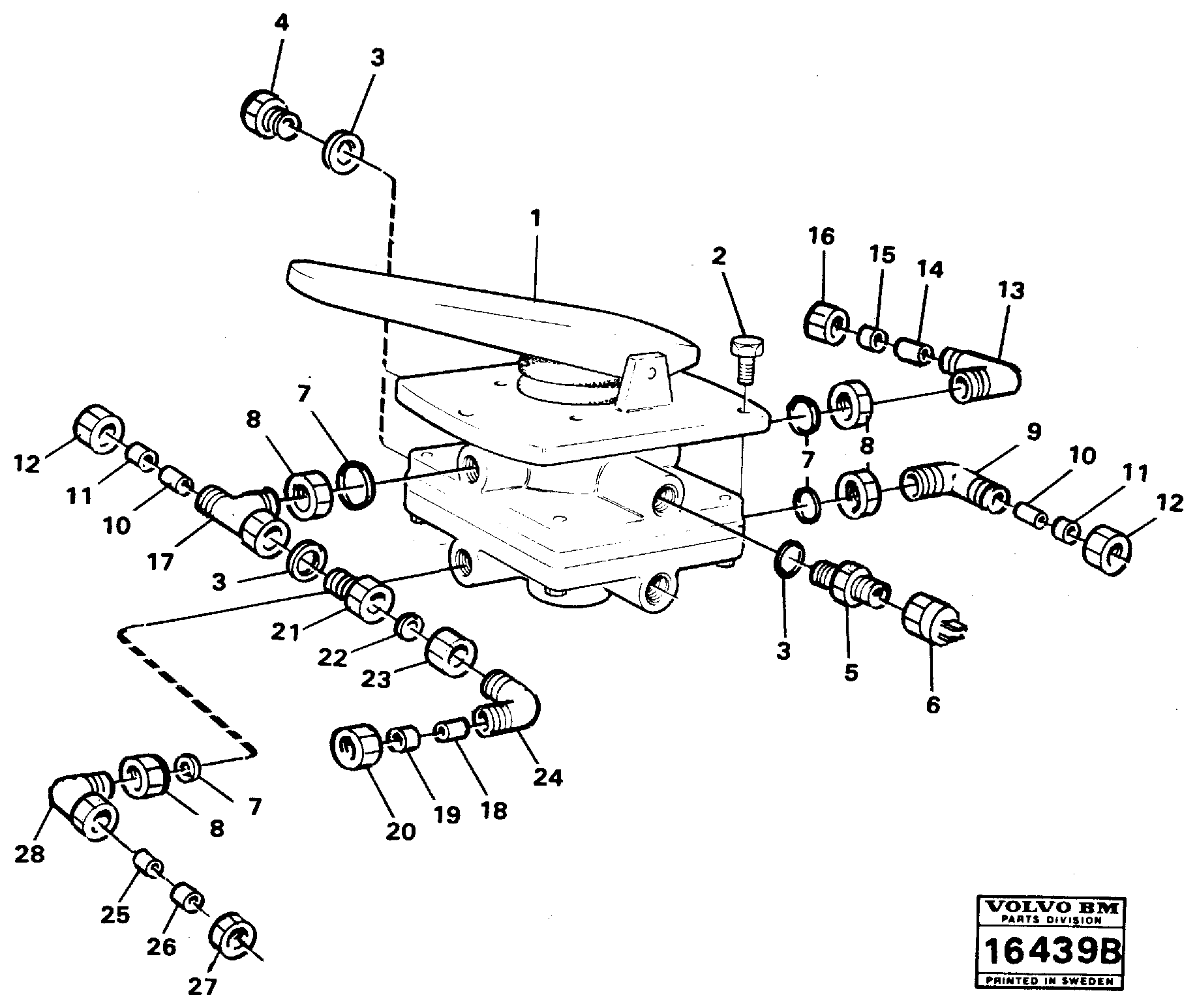 Foot-brake valve fitting — volvo parts diagram
