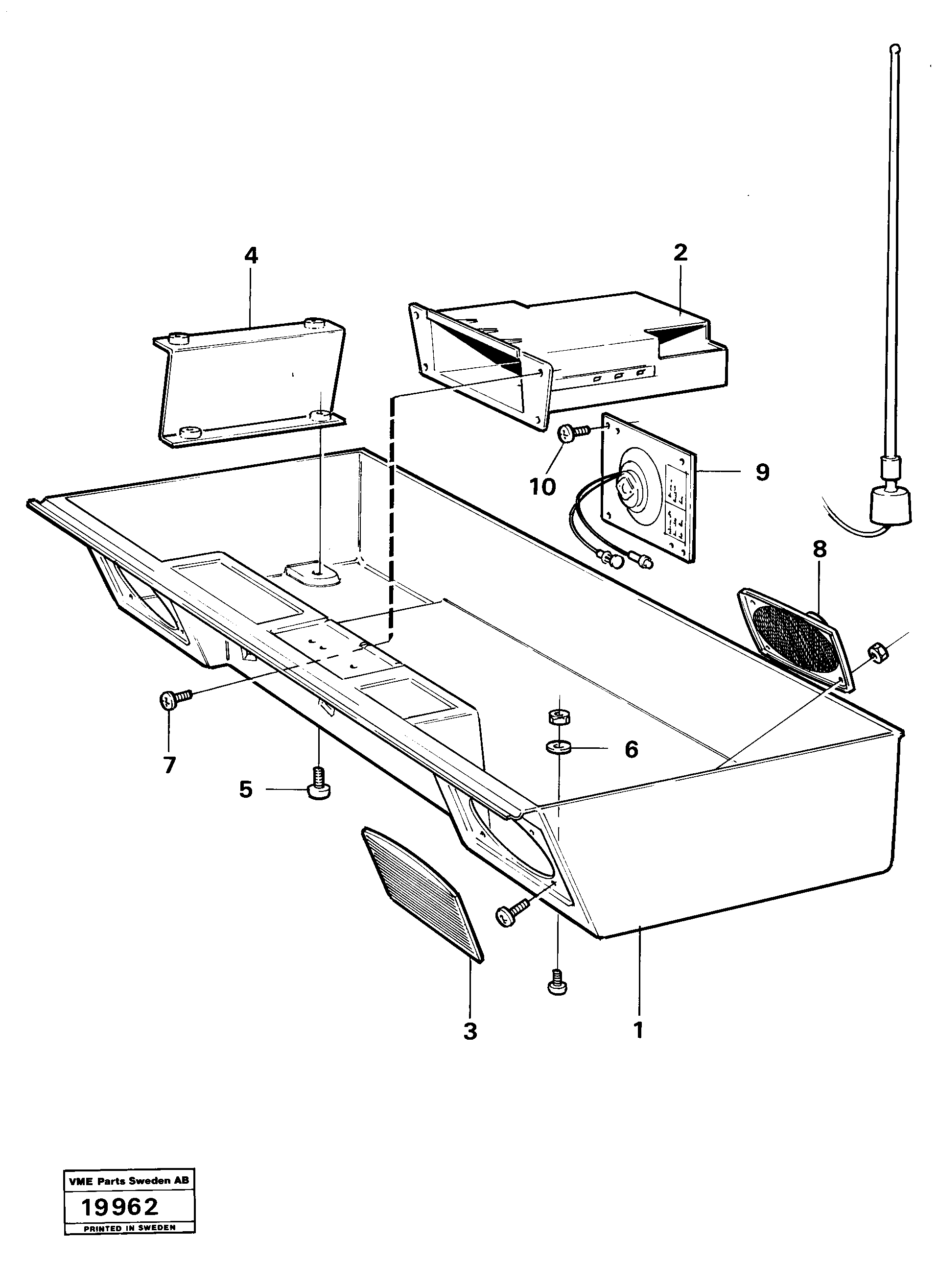 Radio panel 99296 — volvo parts diagram