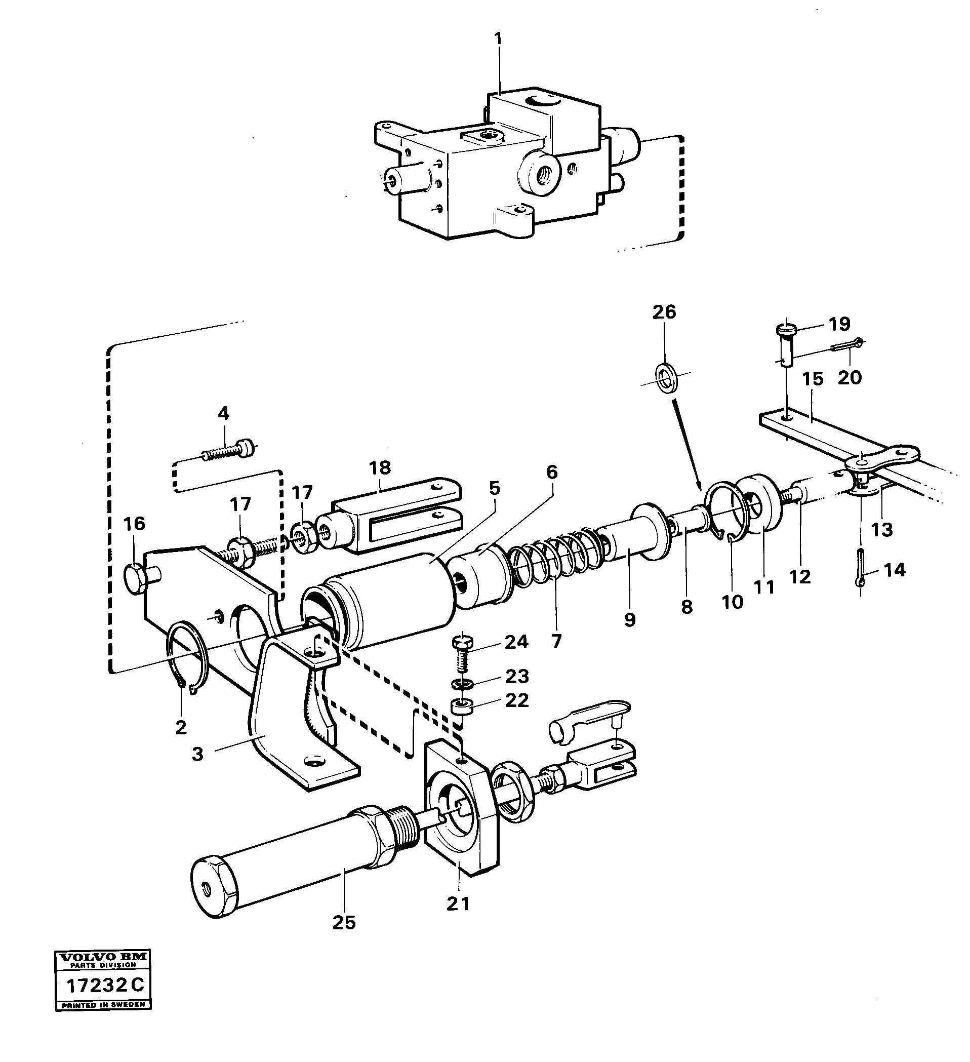 Spool control for tipping valve 99671 — volvo parts diagram