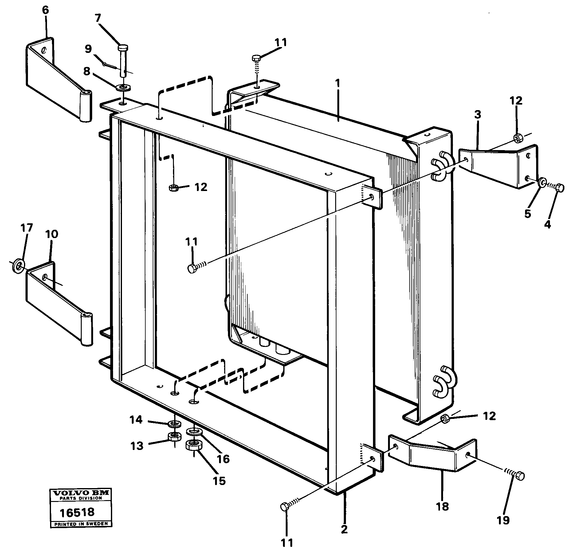 Air-conditioning condenser, fitting 90519 — volvo parts diagram