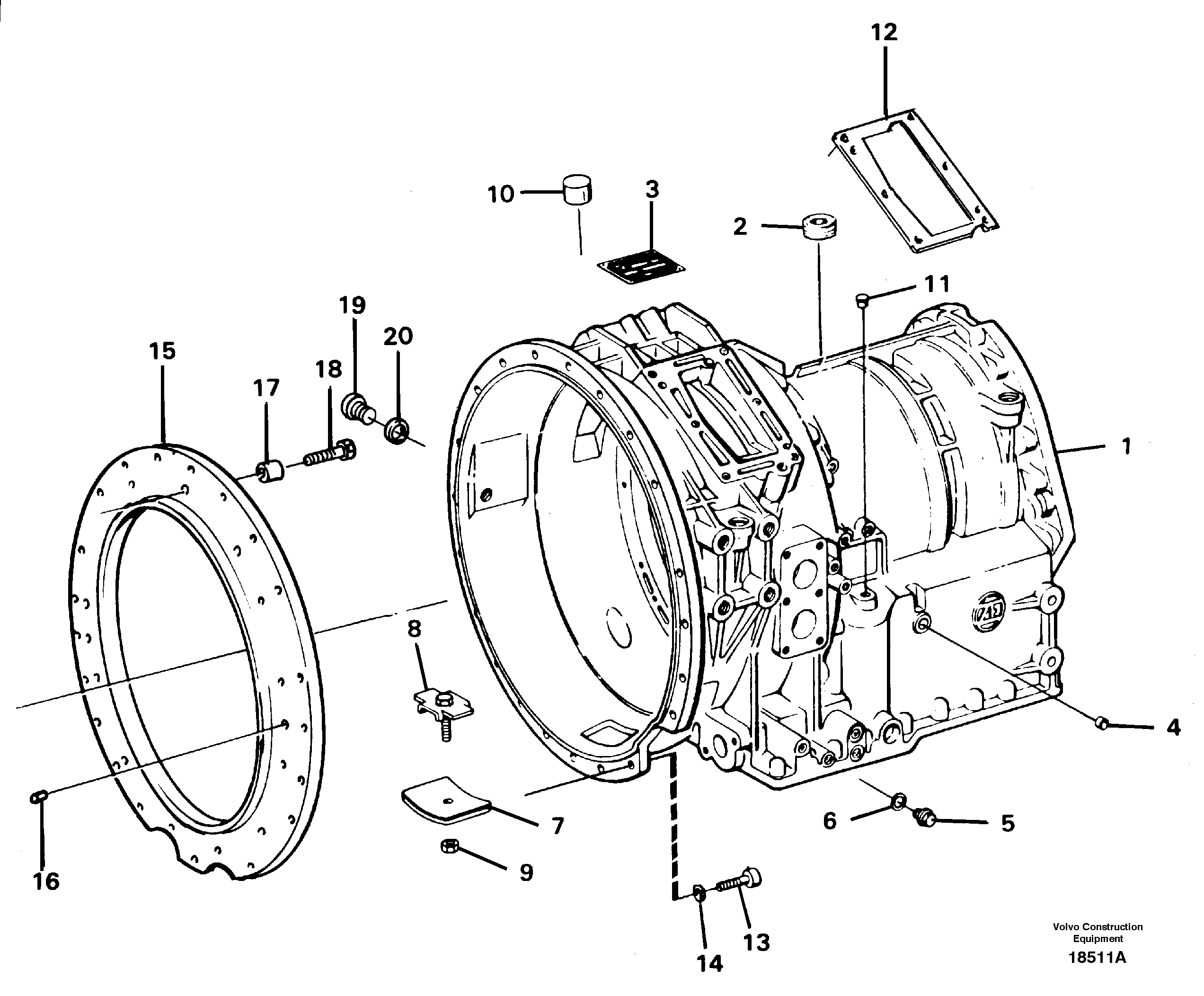 Gearbox housing — volvo parts diagram