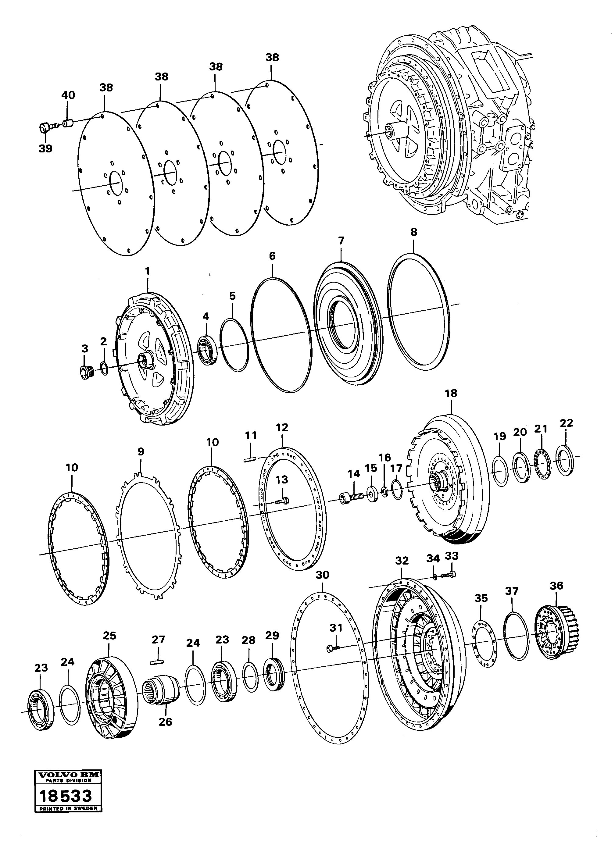Torque converter — volvo parts diagram