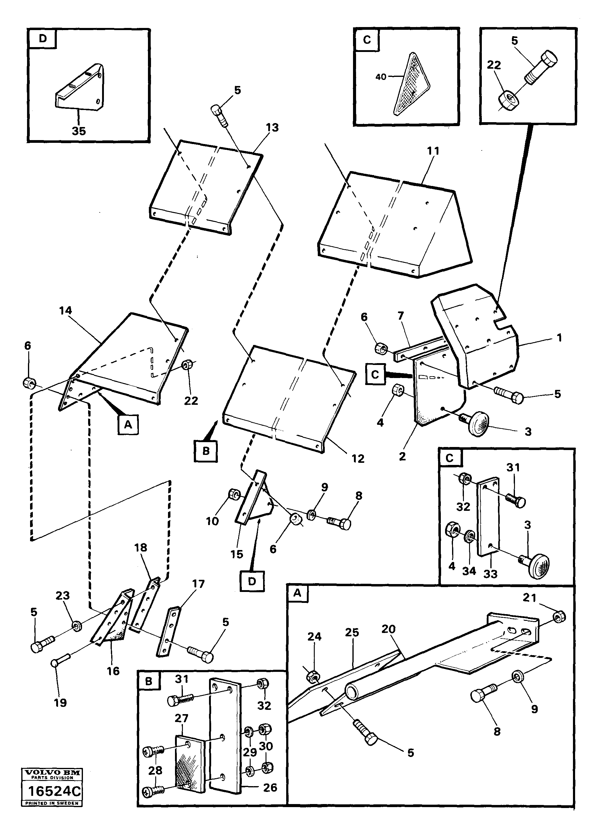 Mudguards, rear 99604, 99605 — volvo parts diagram