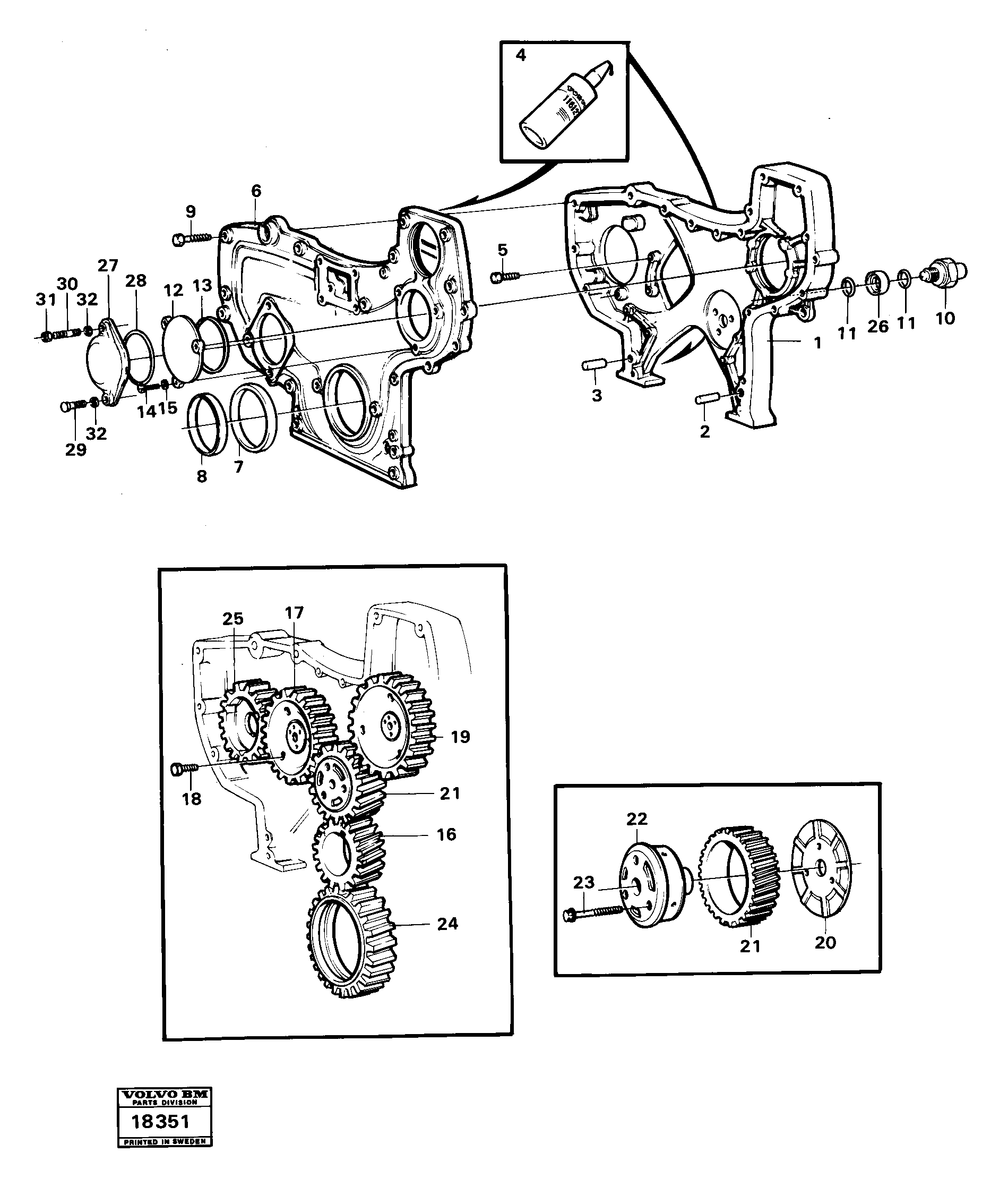 Tim.gear casing and gears — volvo parts diagram