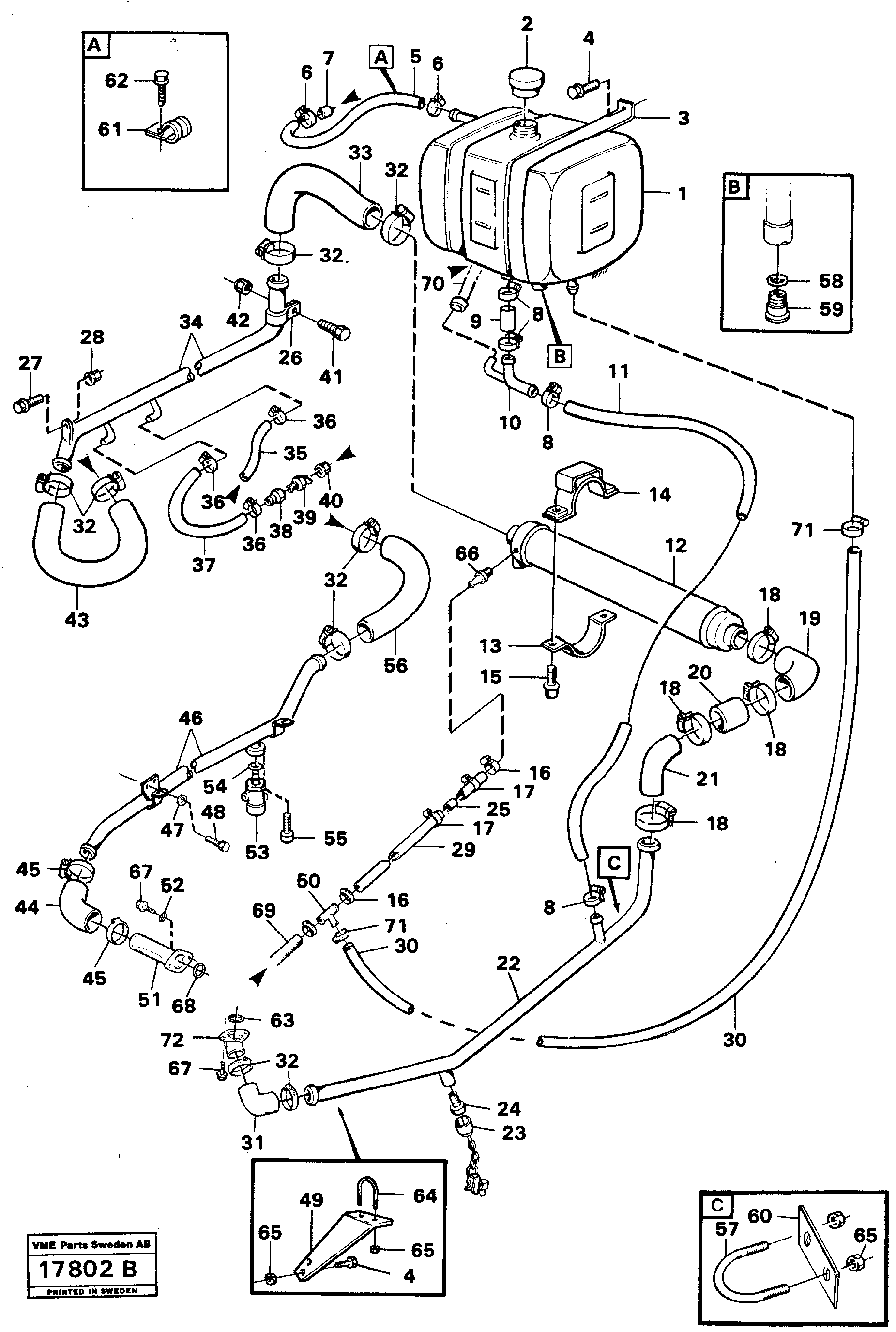 Cooling system — volvo parts diagram
