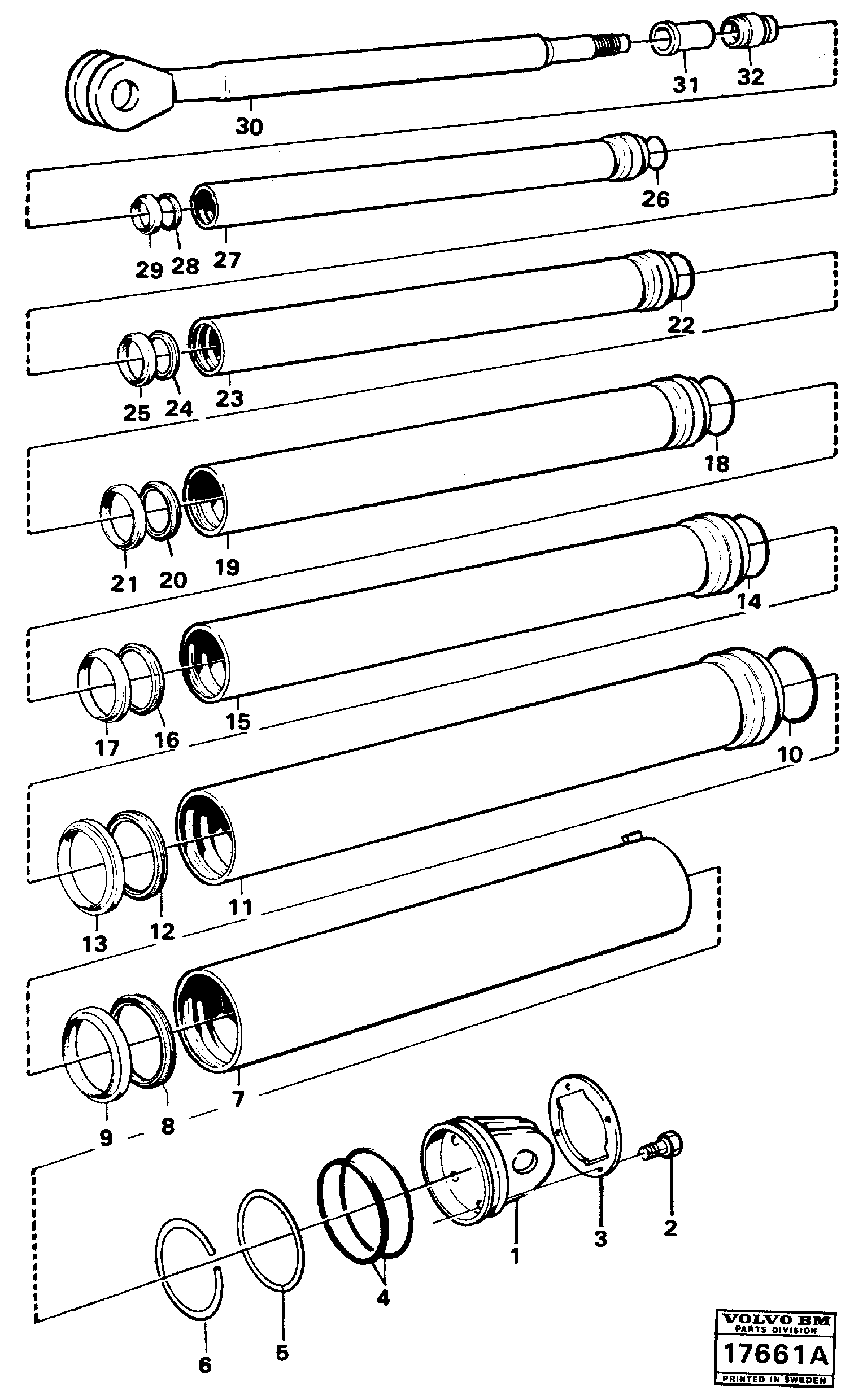 Tipping cylinder 6 x 6 Tillv Nr - 5486 — volvo parts diagram