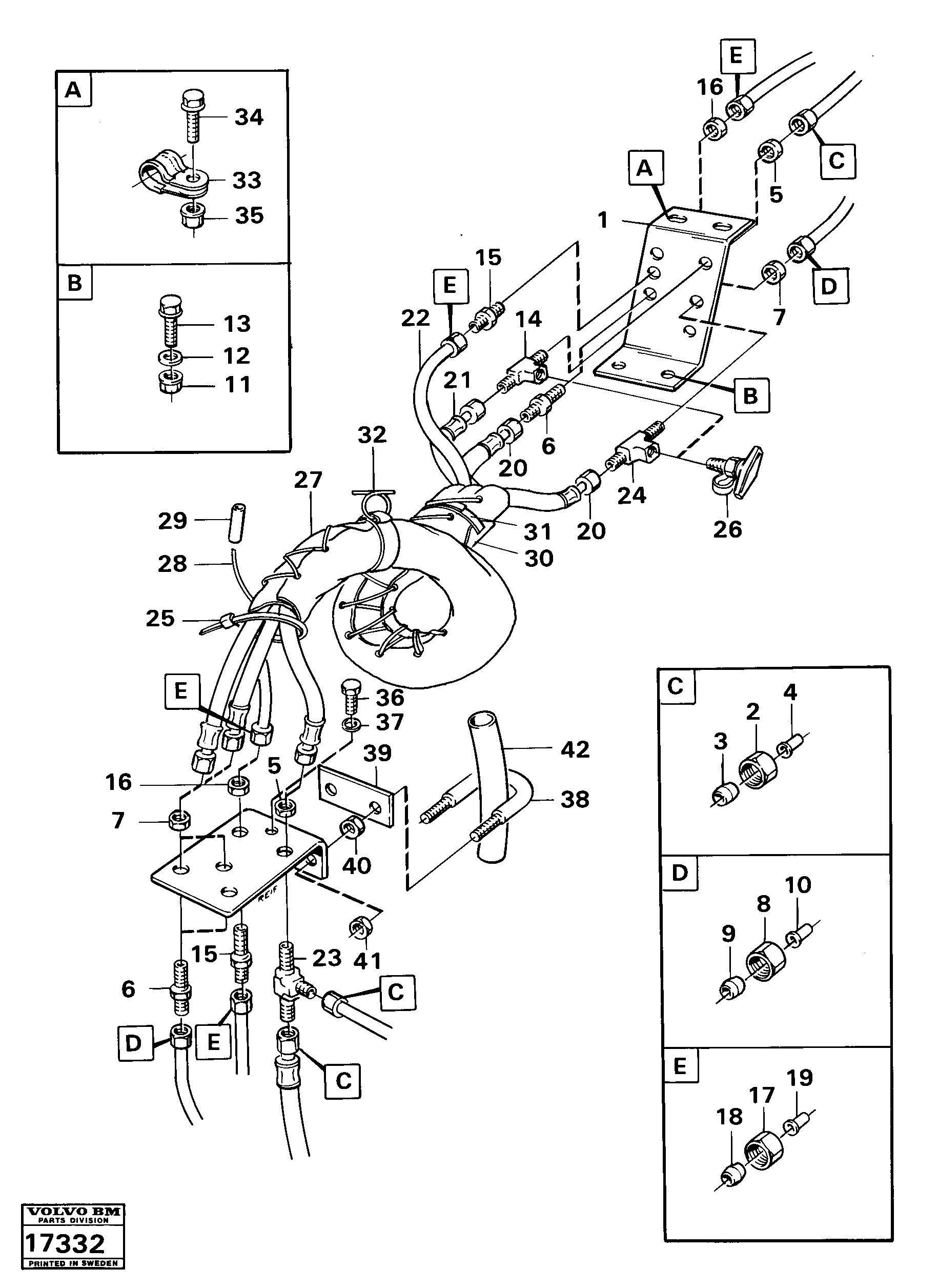 Hoses over hitch — volvo parts diagram