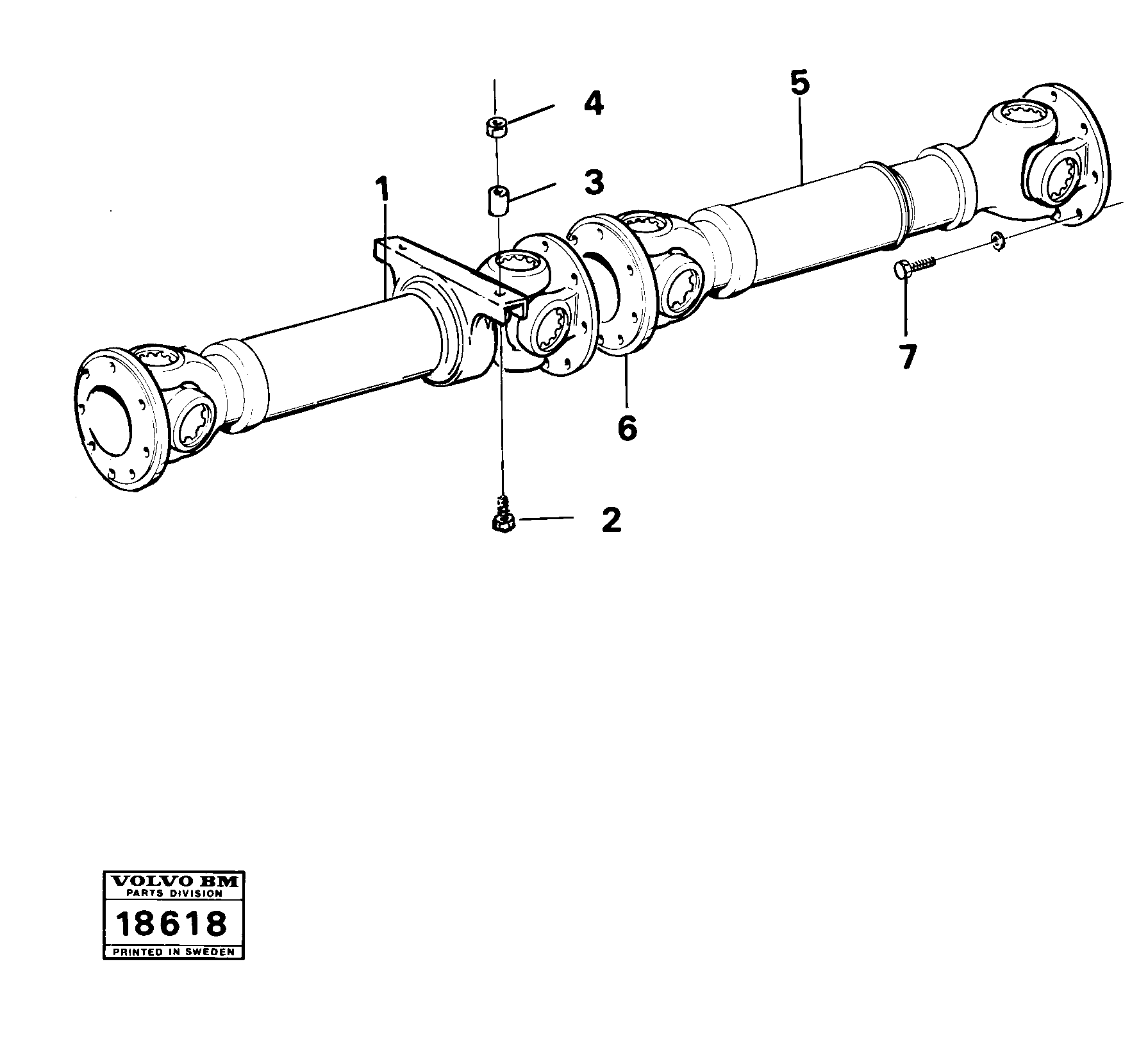 Propeller shaft 4 x 4 — volvo parts diagram