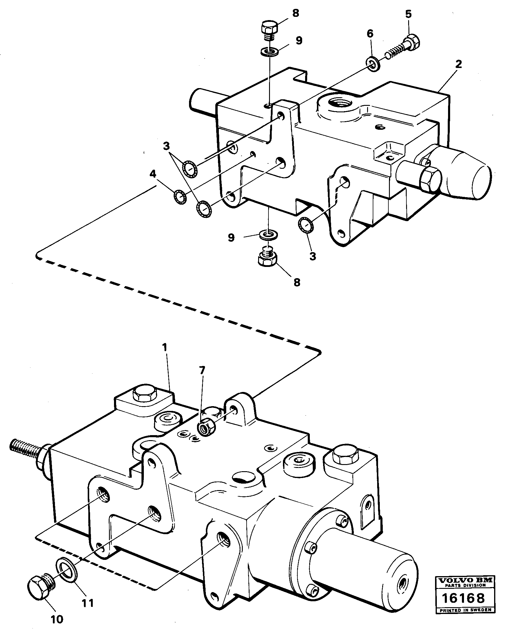 Pilot and tipping valve — volvo parts diagram