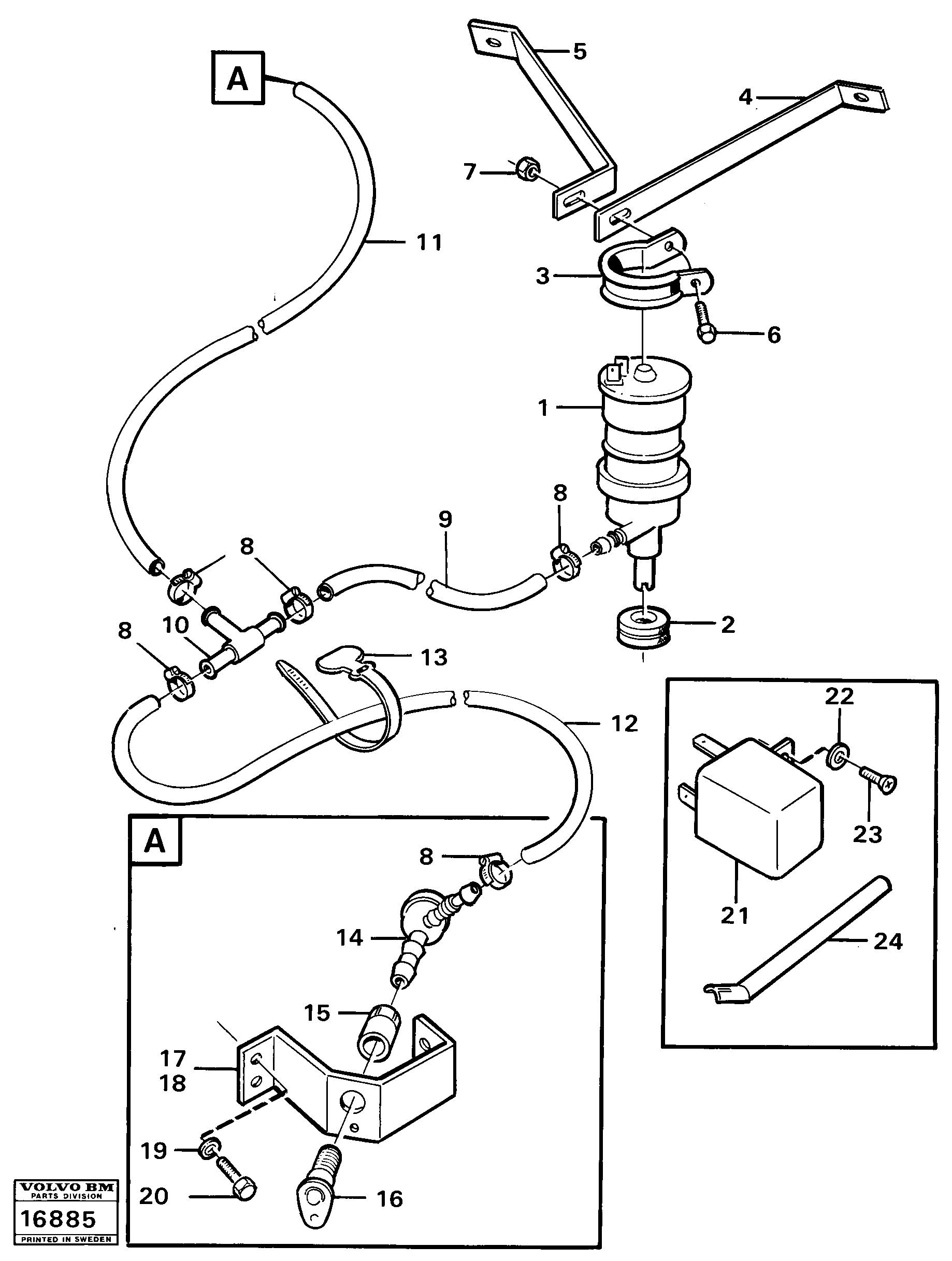Headlight washer 99049 — volvo parts diagram