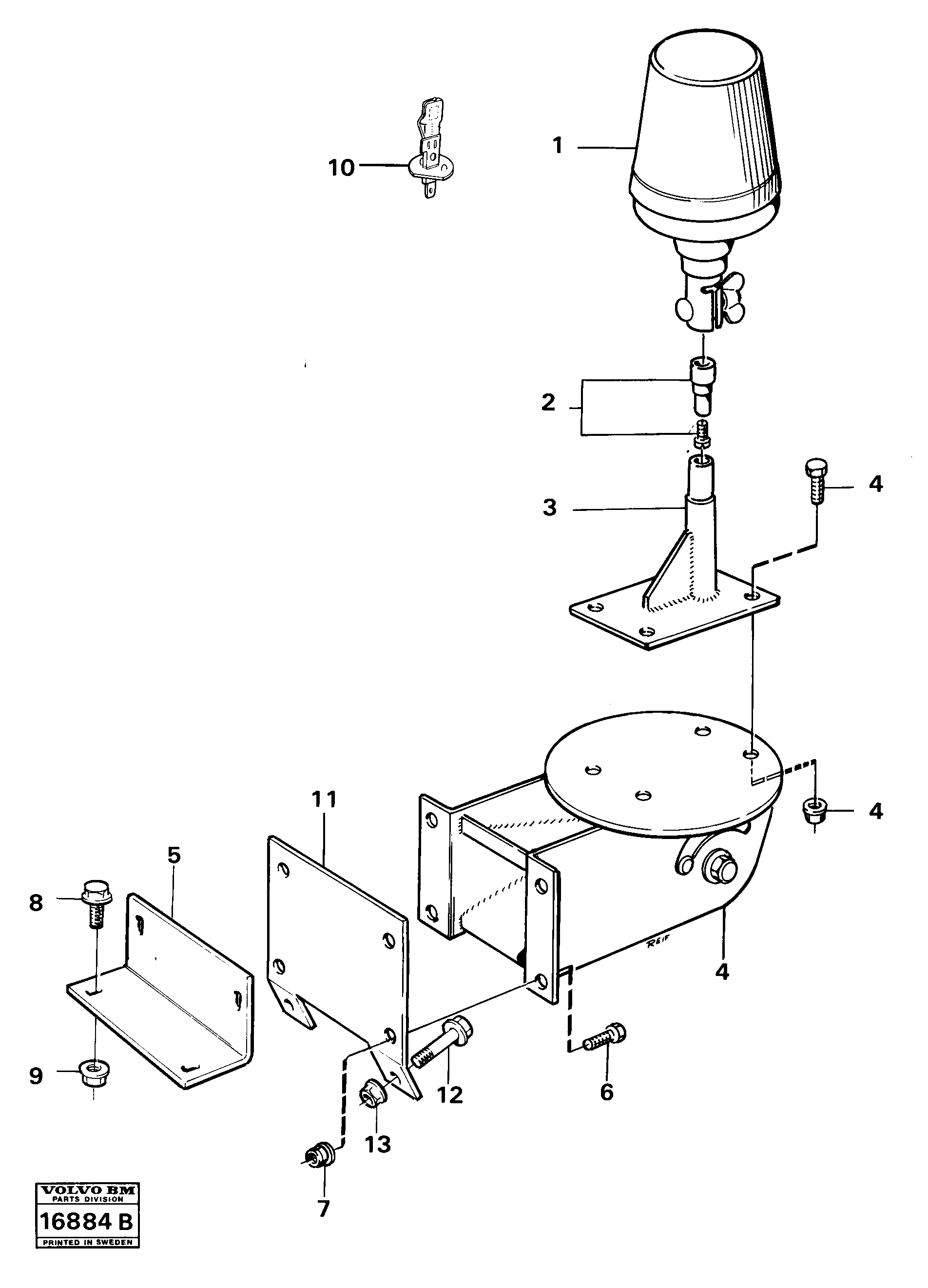 Rotation warning light 90848 — volvo parts diagram