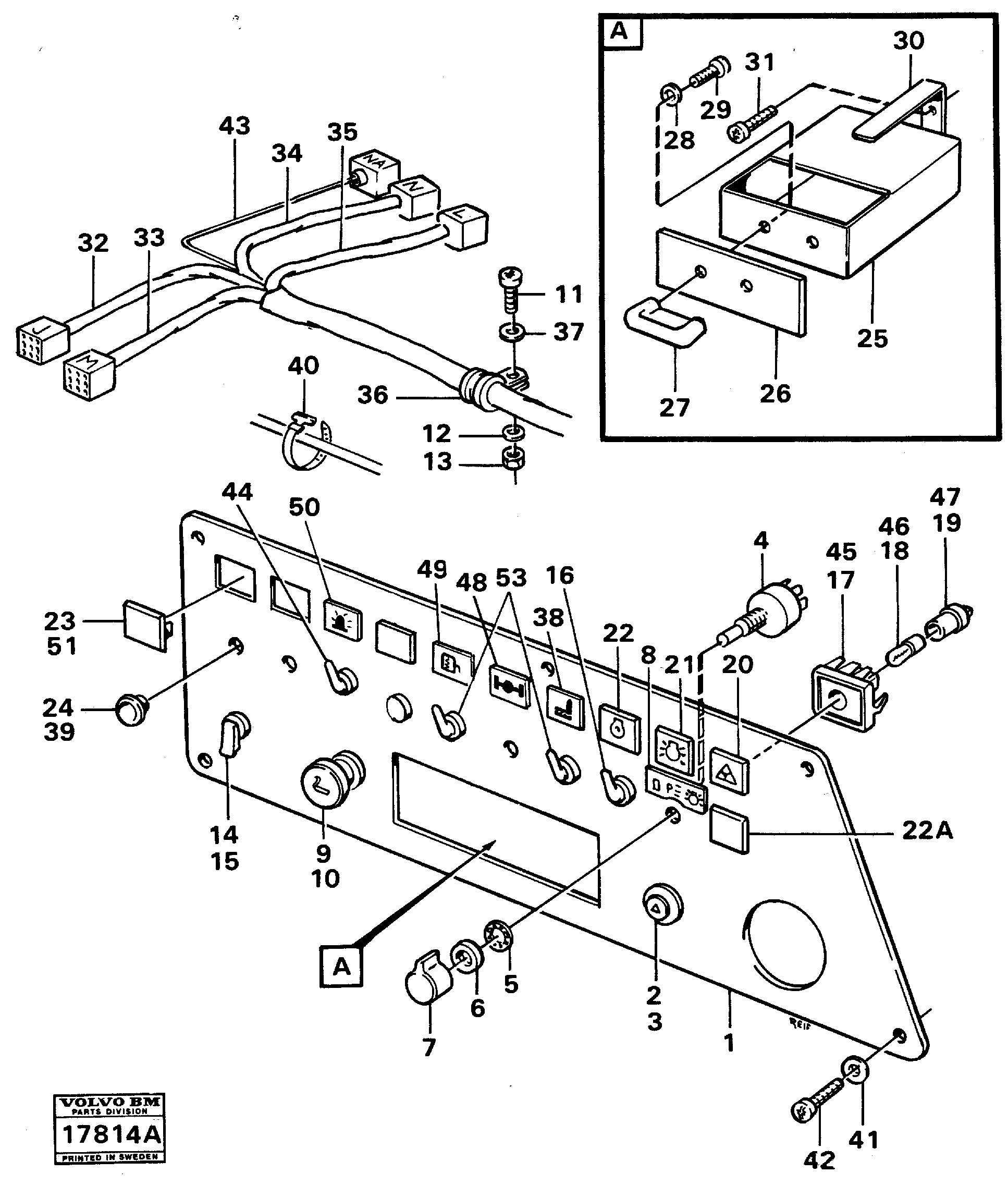 Instrumentpanel right — volvo parts diagram