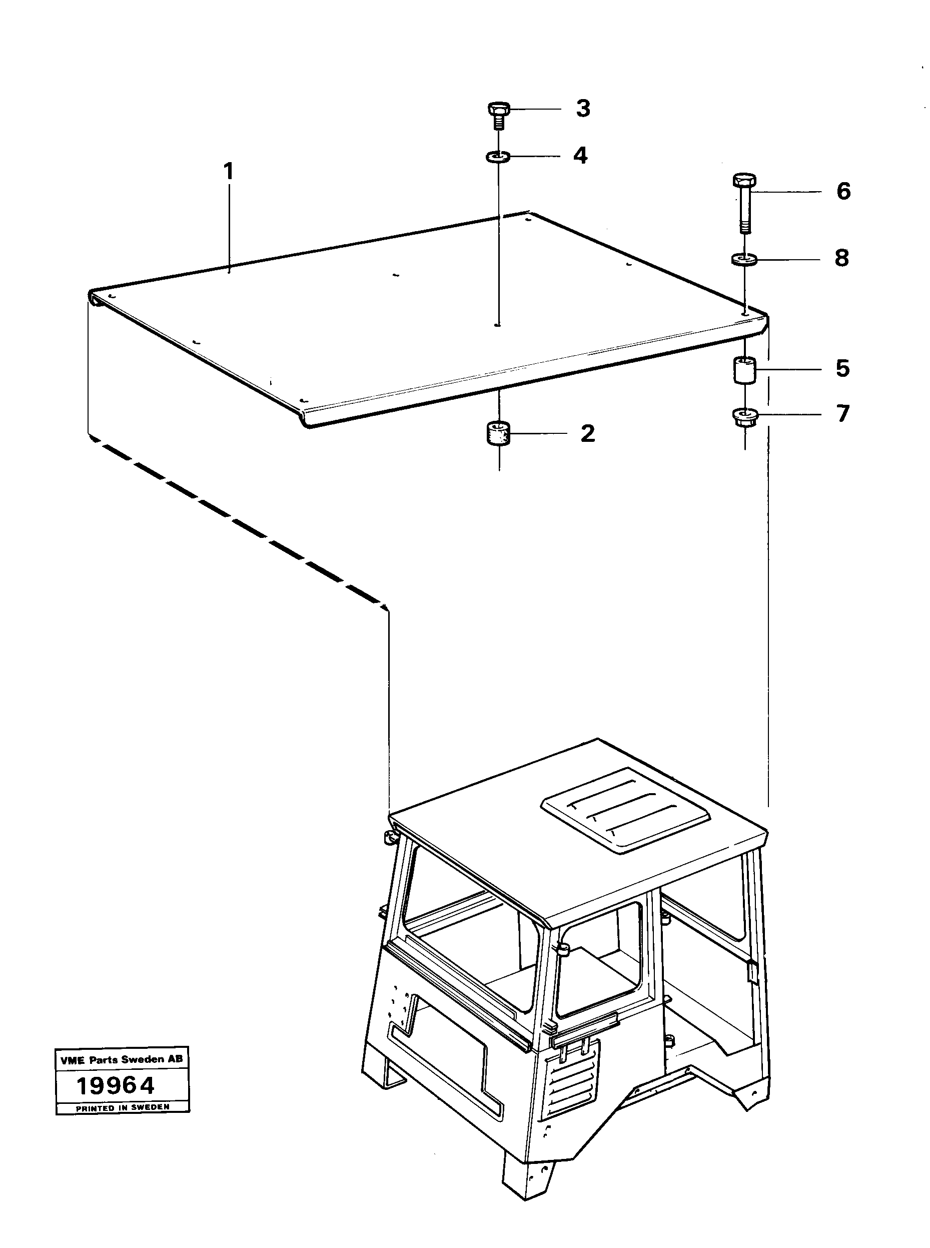 Protecting roof 90212 Std Usa — volvo parts diagram