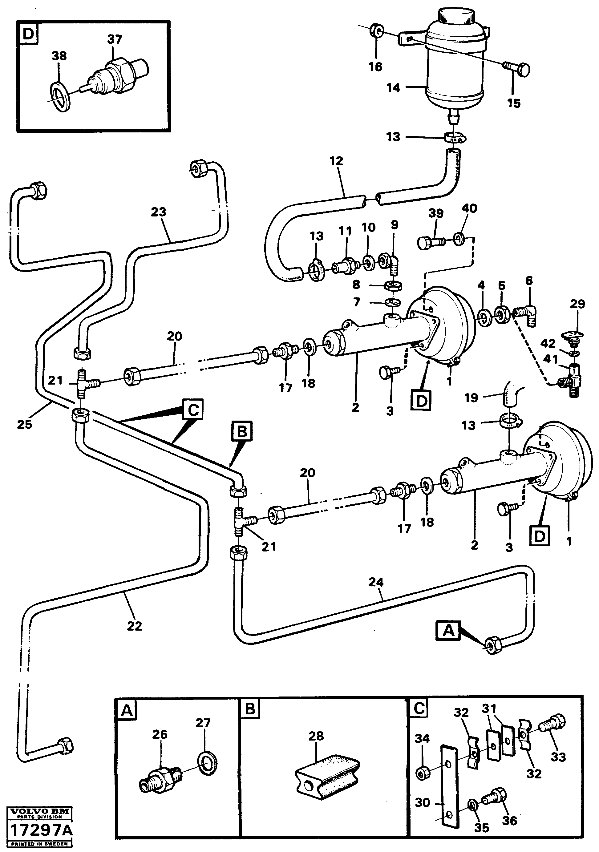 Hydraulic brake-system tractor — volvo parts diagram