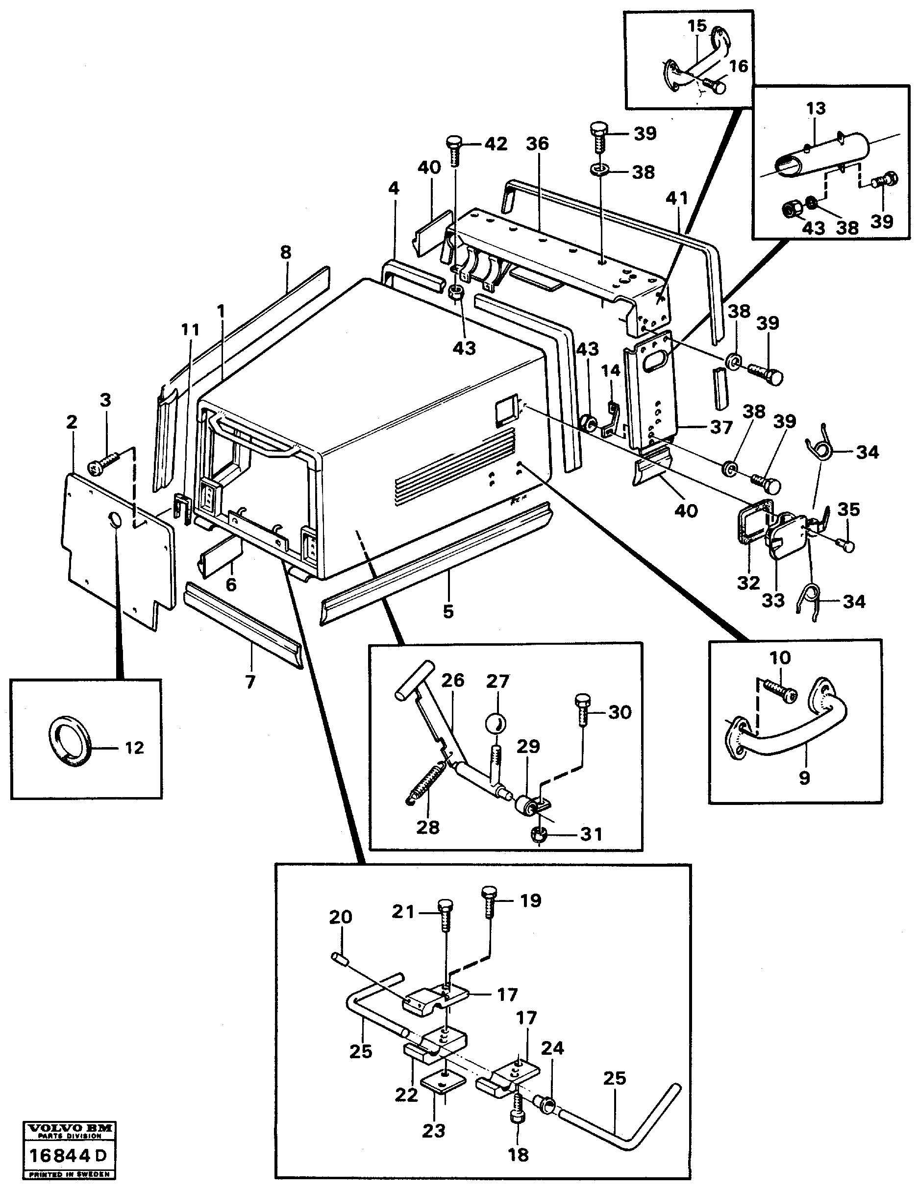 Engine hood — volvo parts diagram