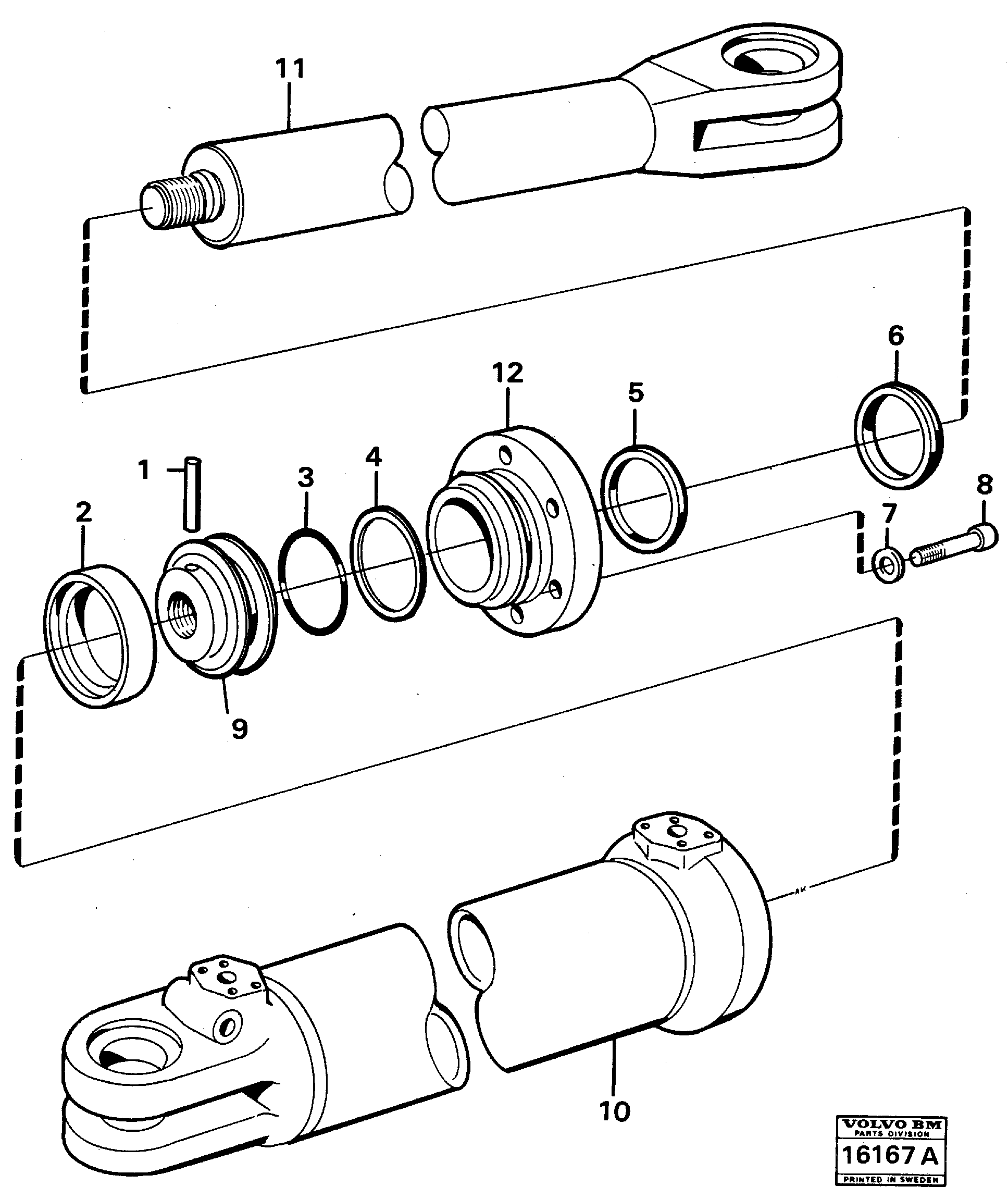 Steering cylinder — volvo parts diagram