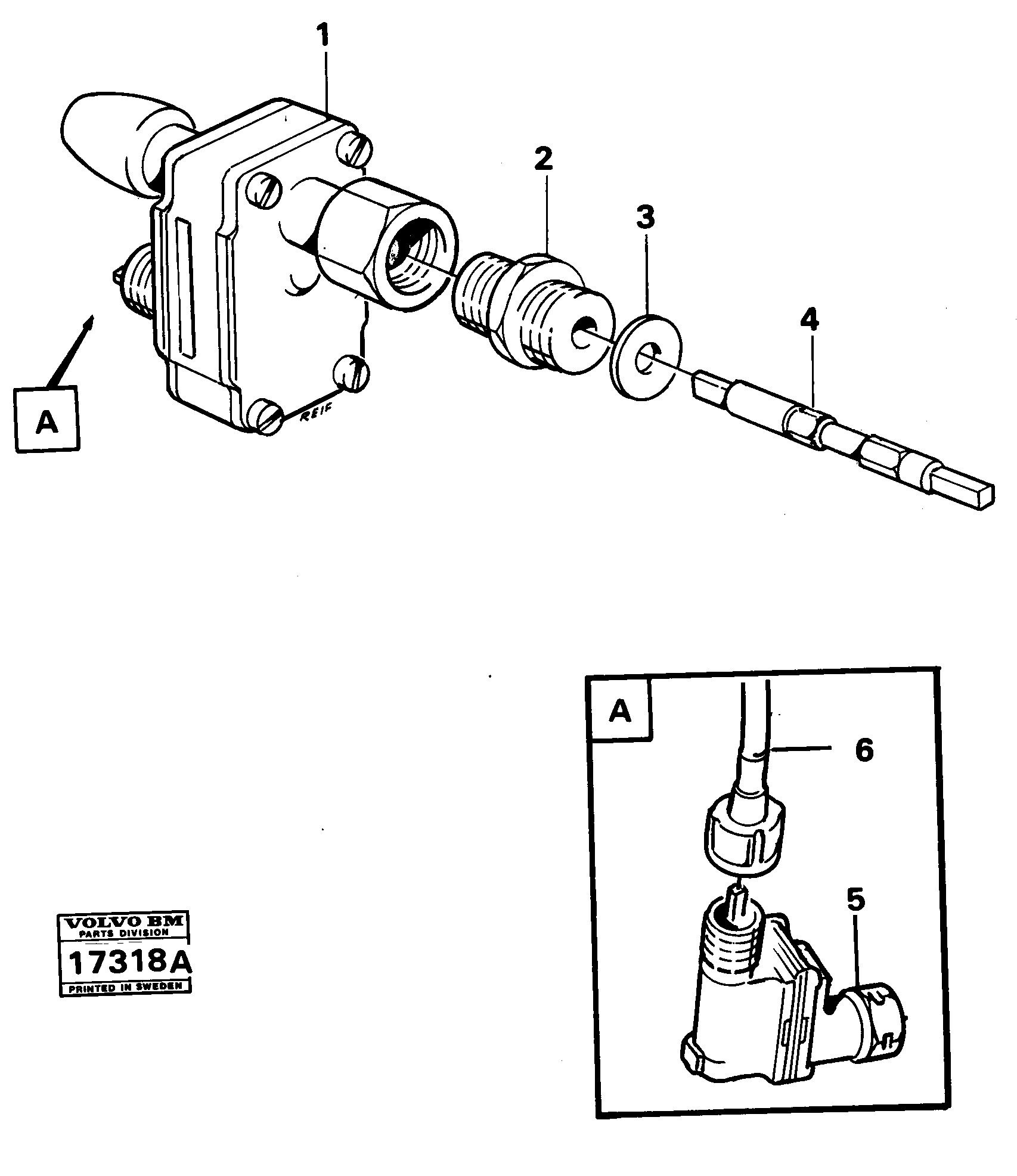 Speedometer drive — volvo parts diagram