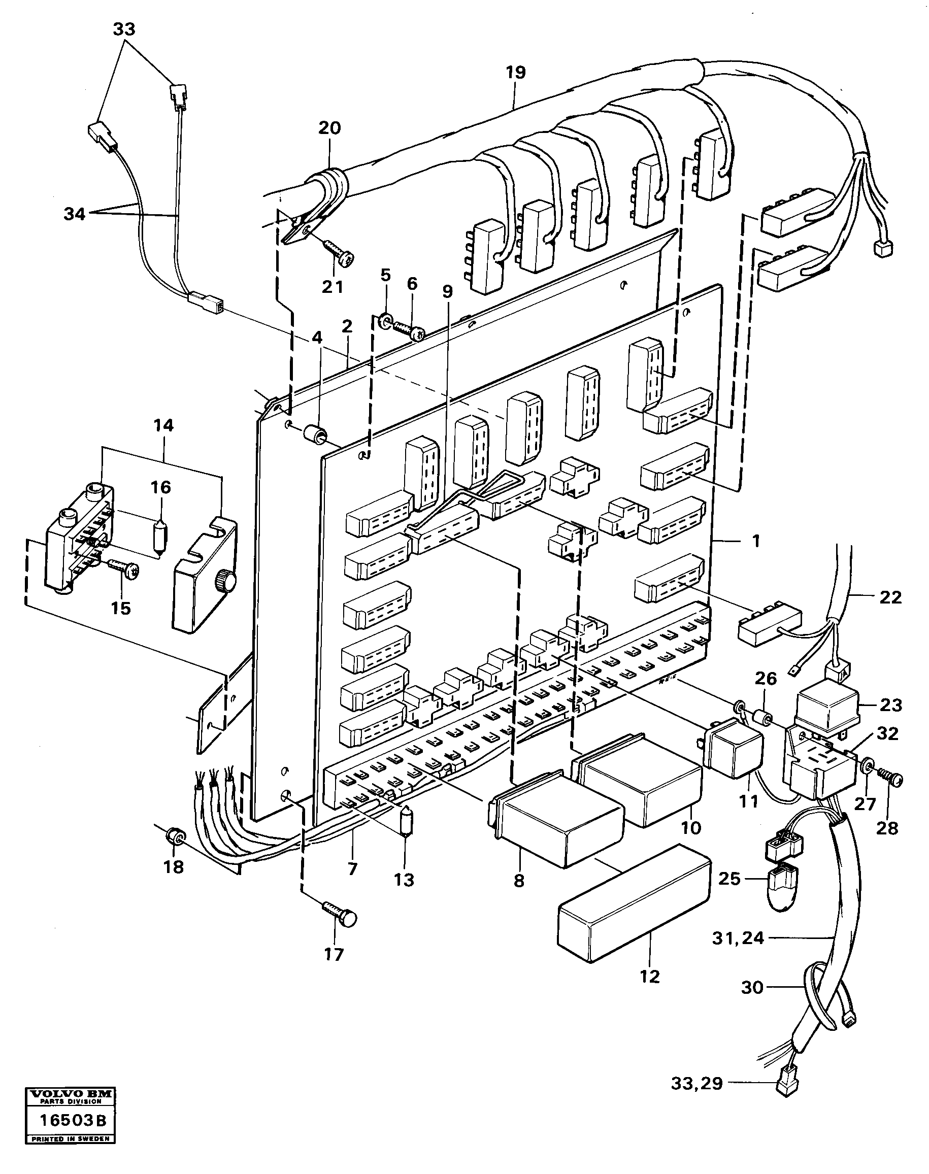 Distribution box, right — volvo parts diagram