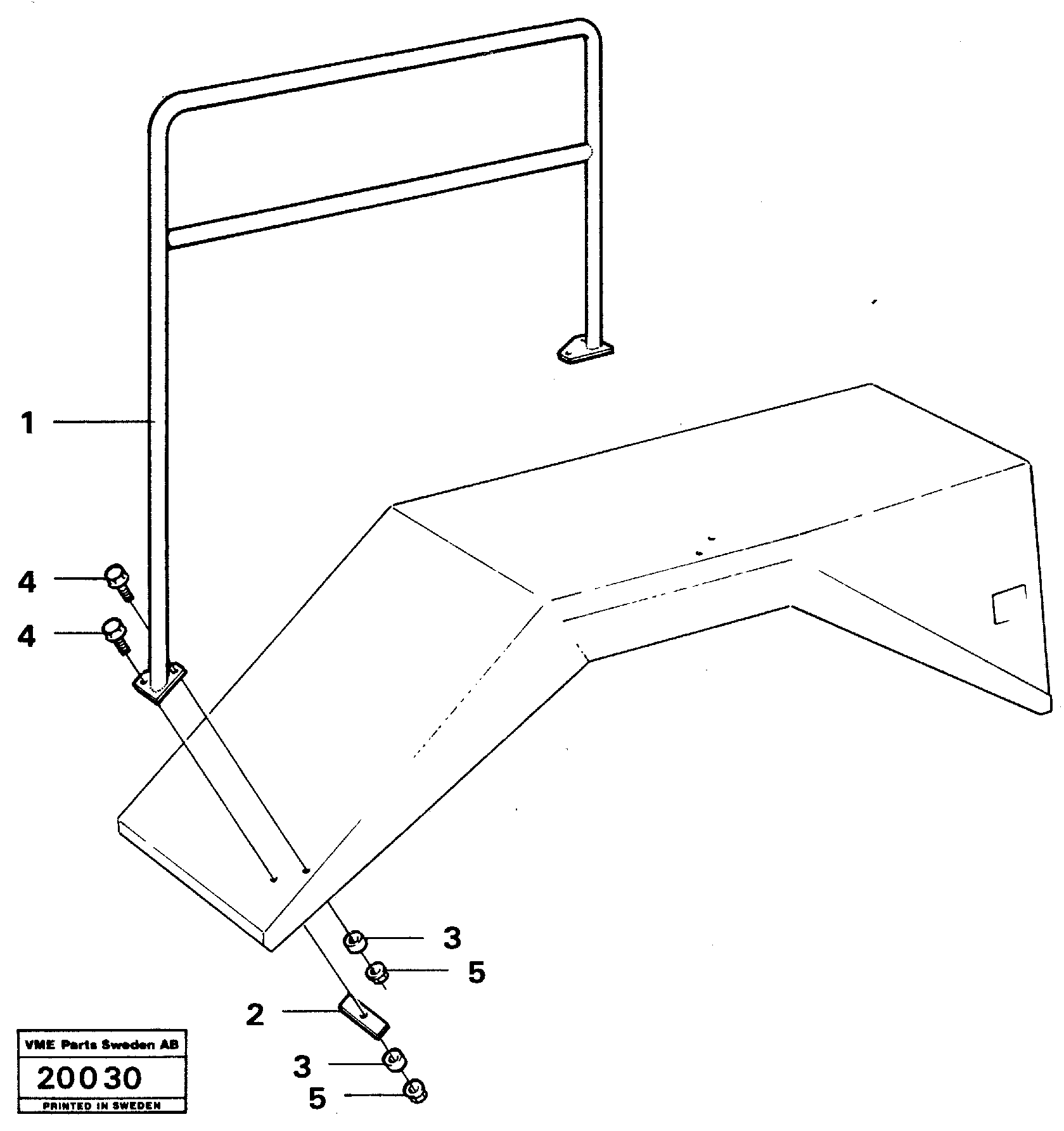 Hand rail Std Usa — volvo parts diagram