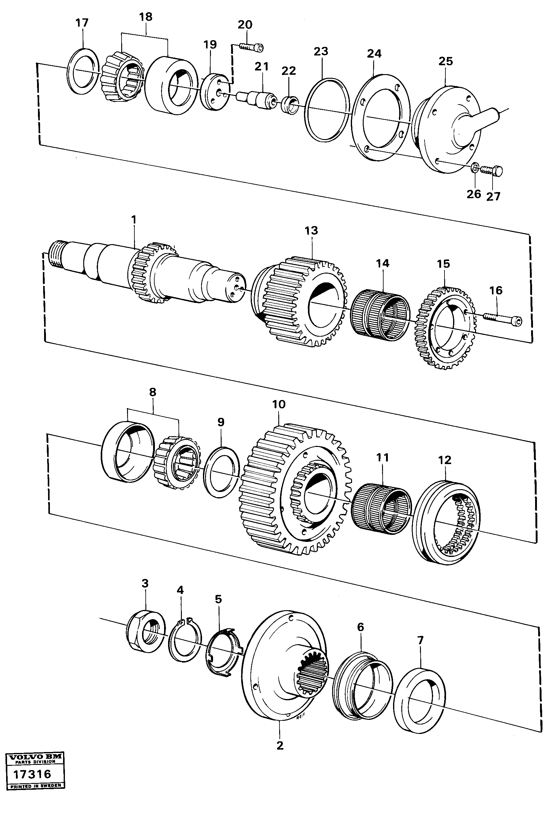 Upper shaft — volvo parts diagram
