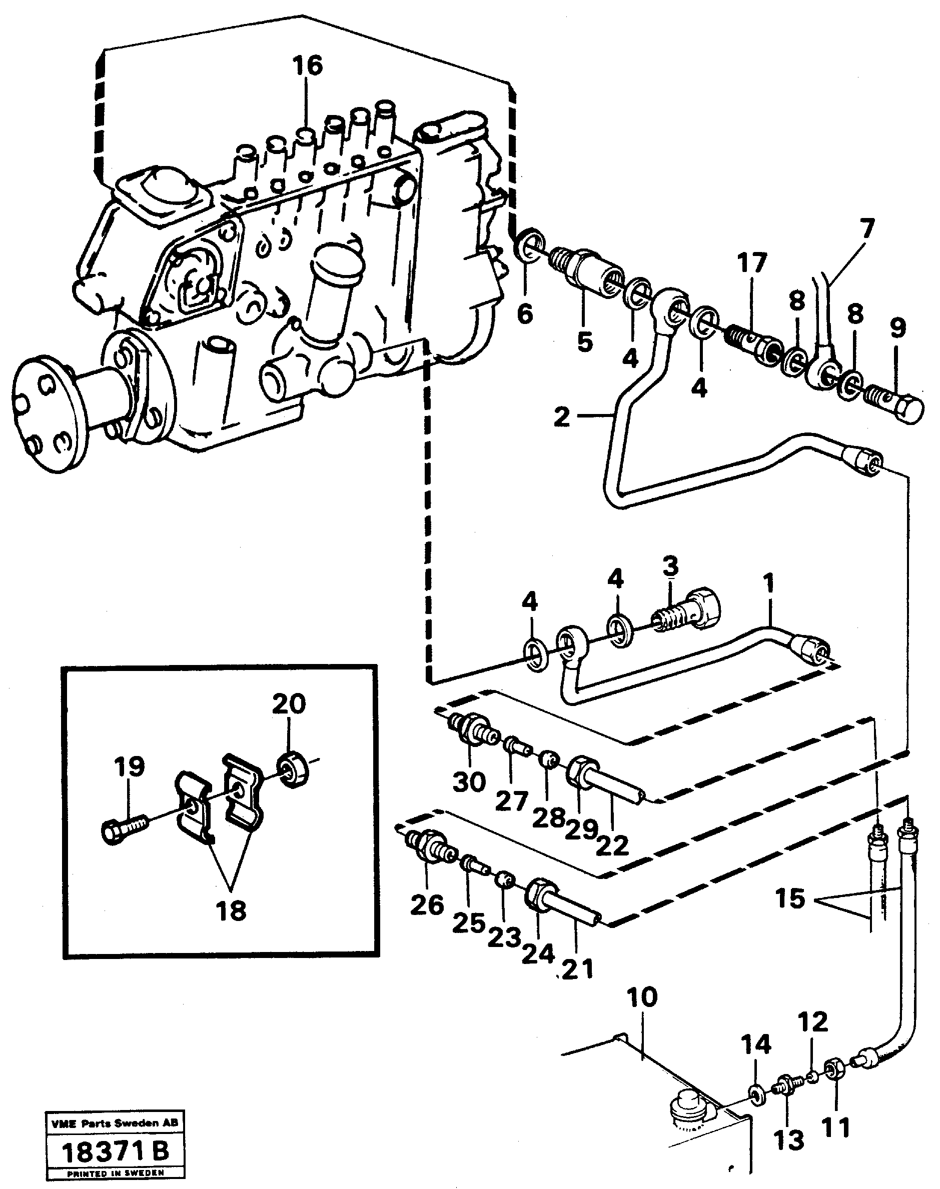 Fuel pipe - fuel tank — volvo parts diagram