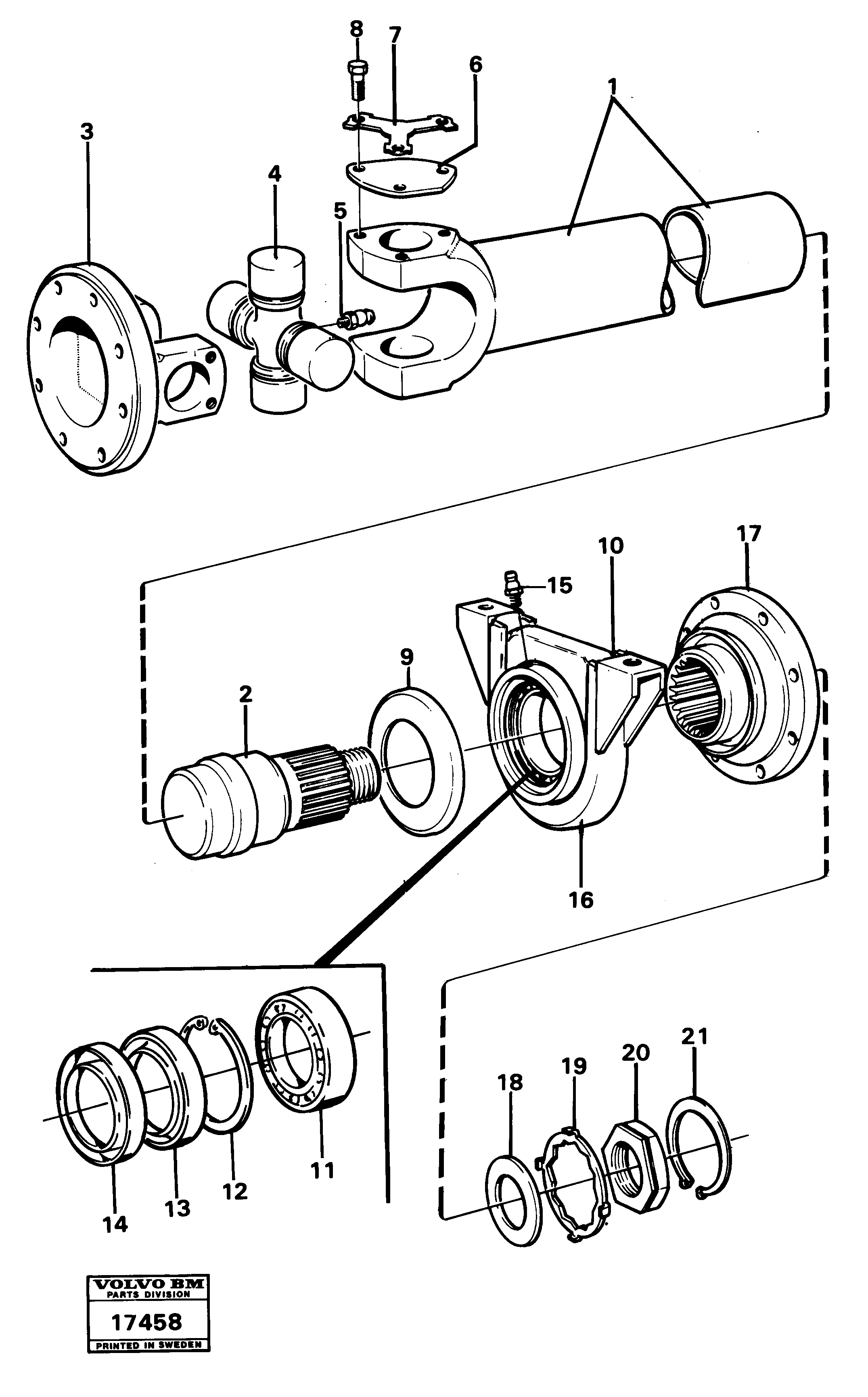 Propeller shaft — volvo parts diagram