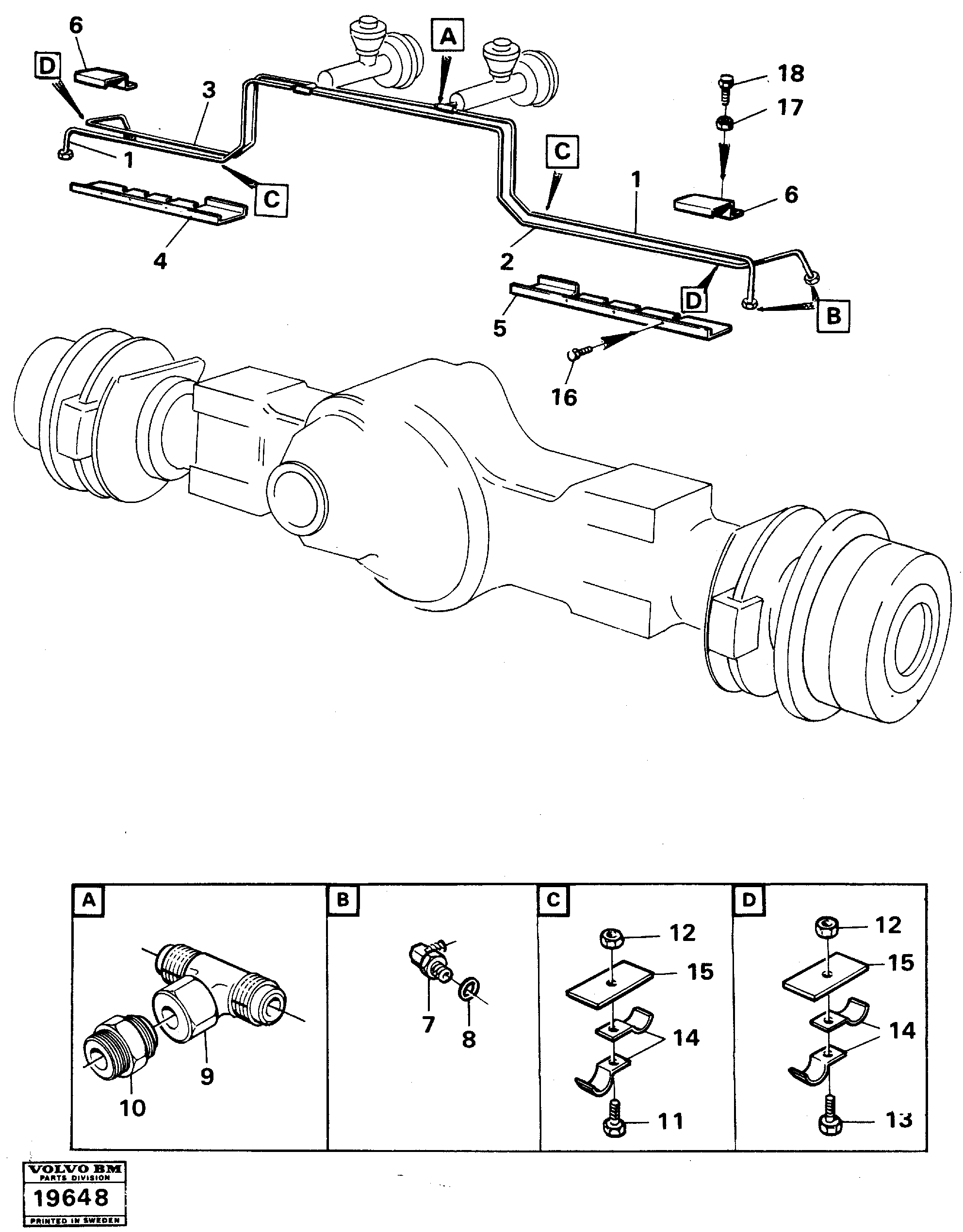 Hydraulic brake system trailer 4x4 — volvo parts diagram
