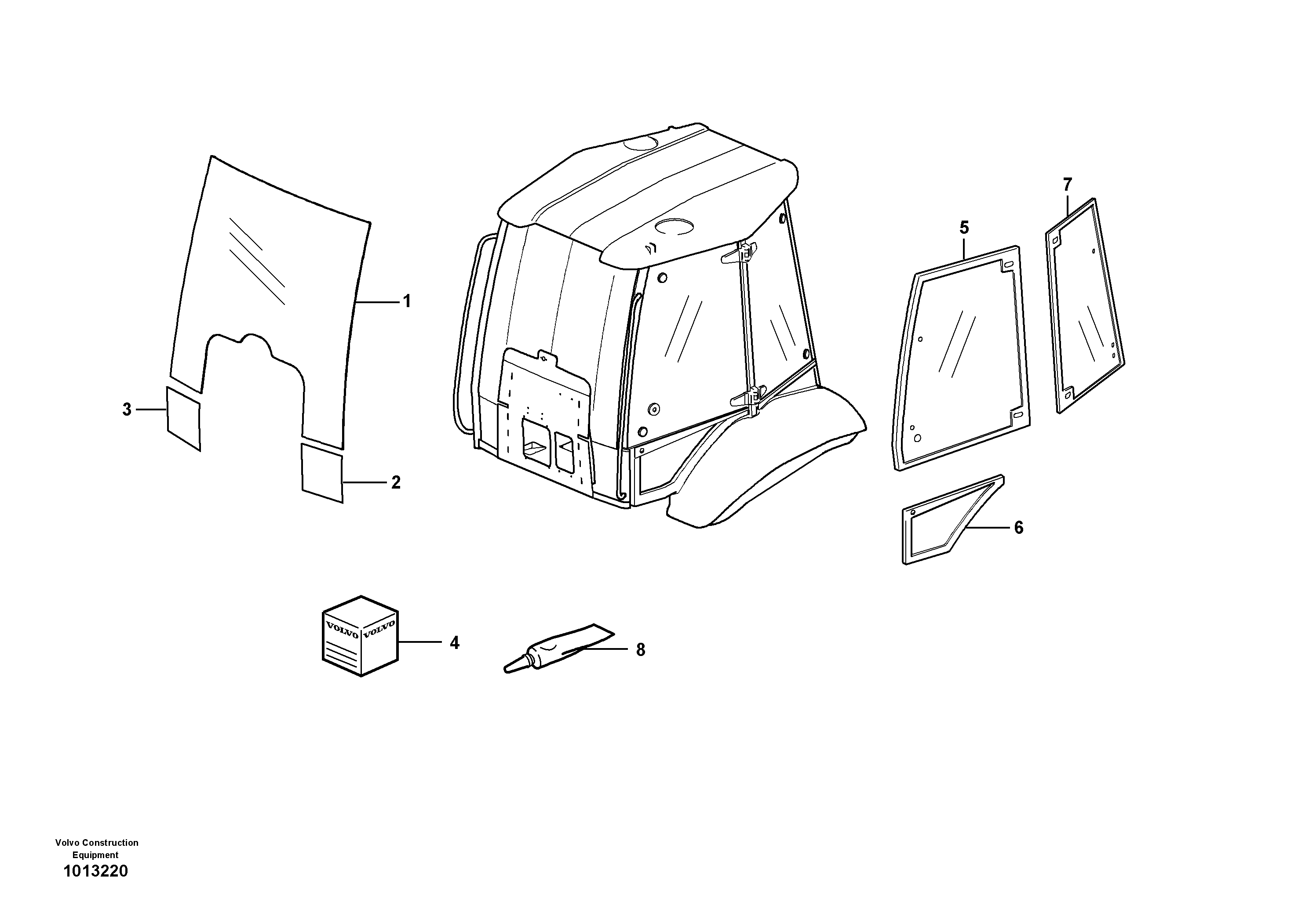 Glass panes — volvo parts diagram
