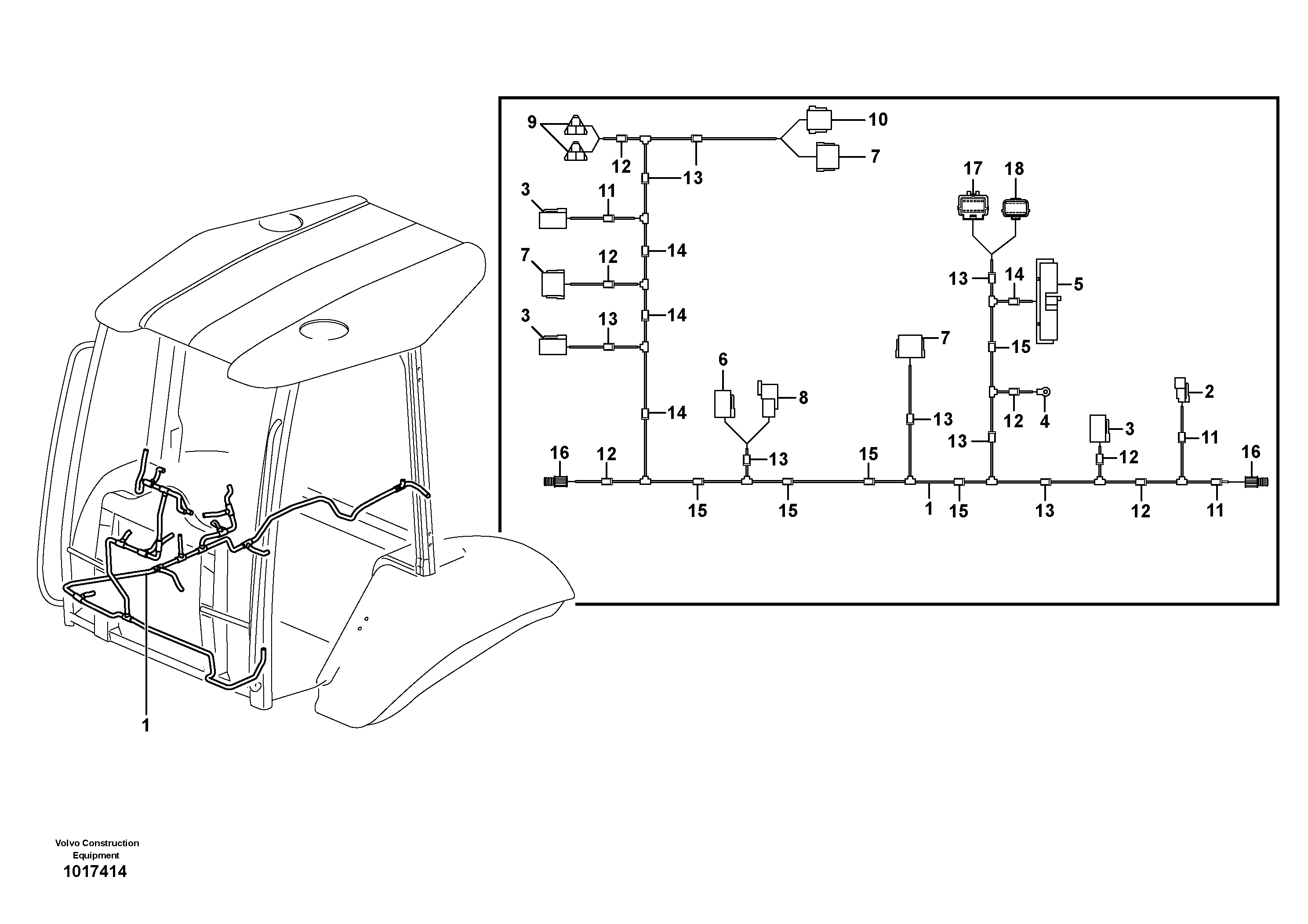 Cable harness, panel  SER NO 10021- — volvo parts diagram
