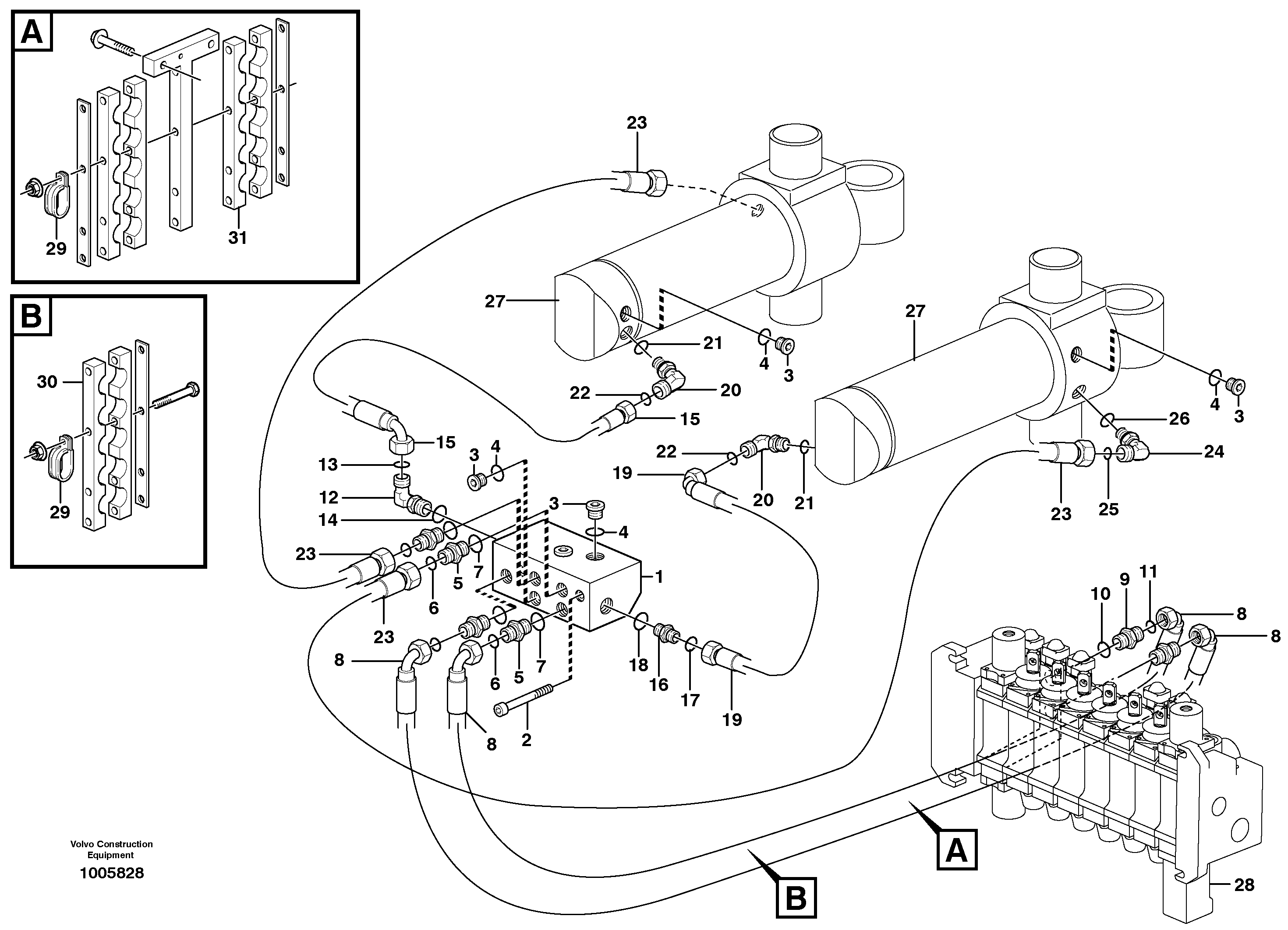 Boom swing system — volvo parts diagram