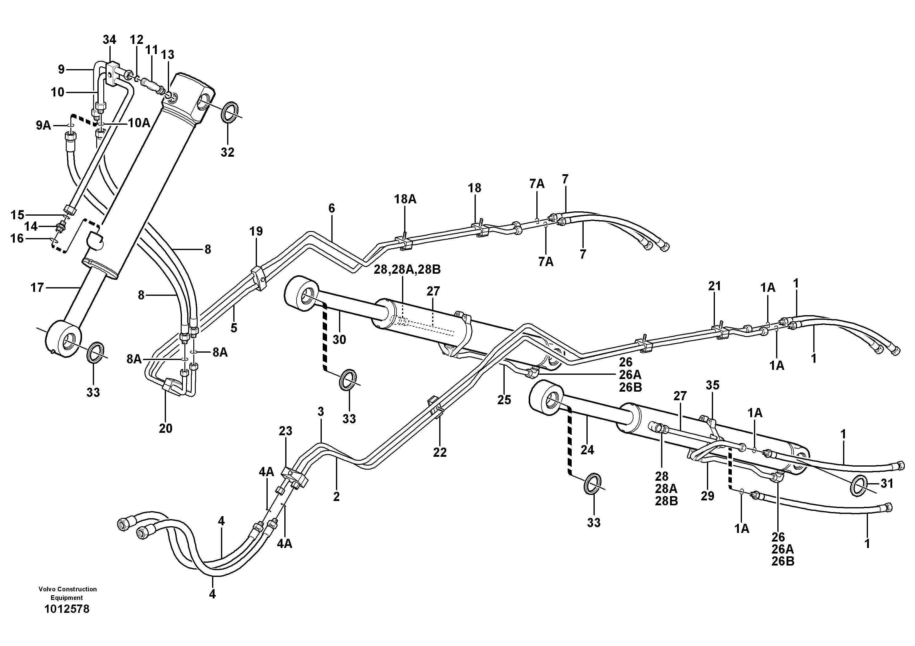 Hydraulic system loader — volvo parts diagram