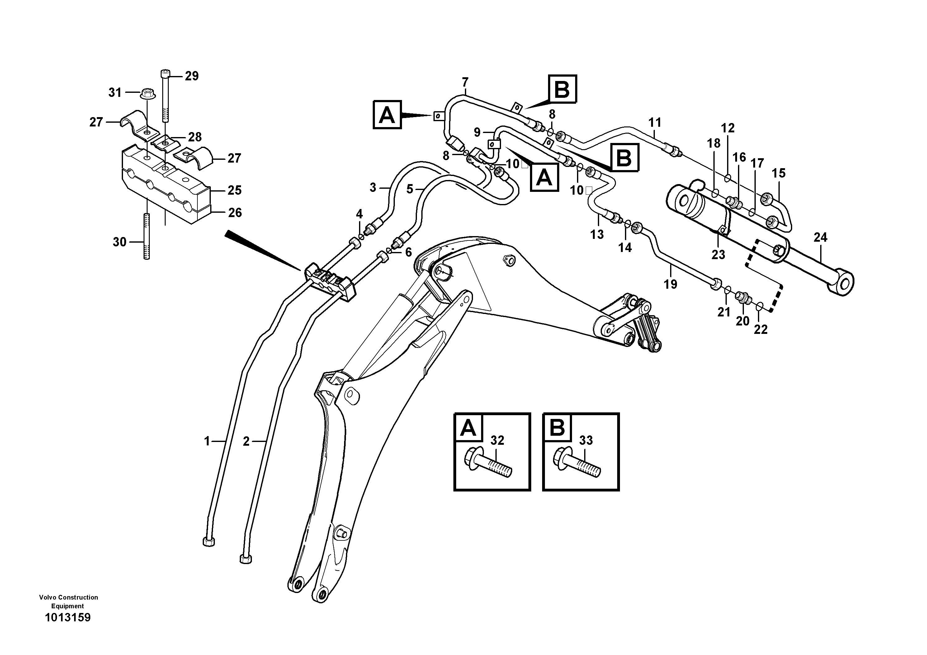 Hydraulic system, bucket  11891418 — volvo parts diagram