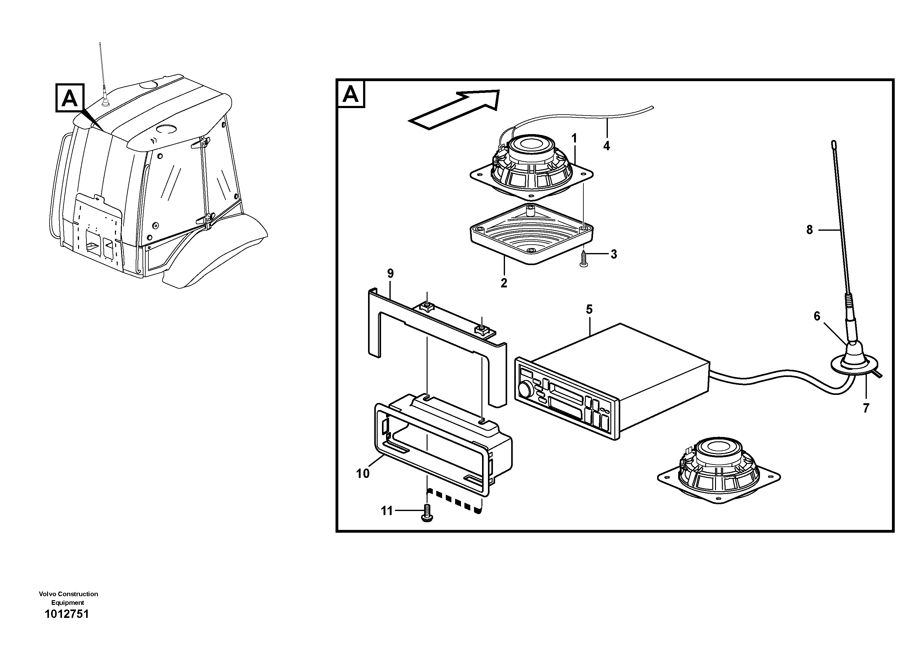 Radio bracket — volvo parts diagram
