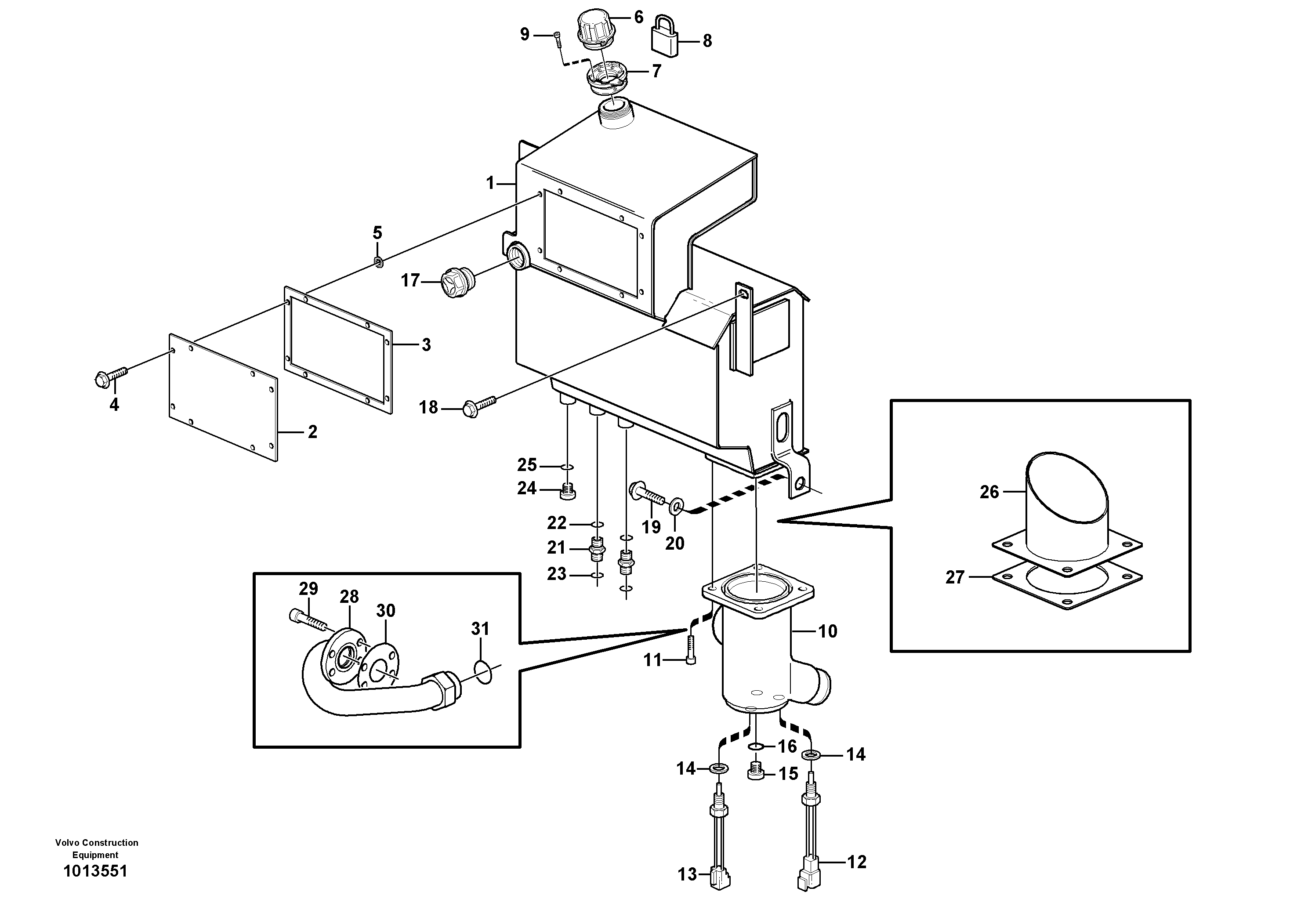 Hydraulic oil tank — volvo parts diagram