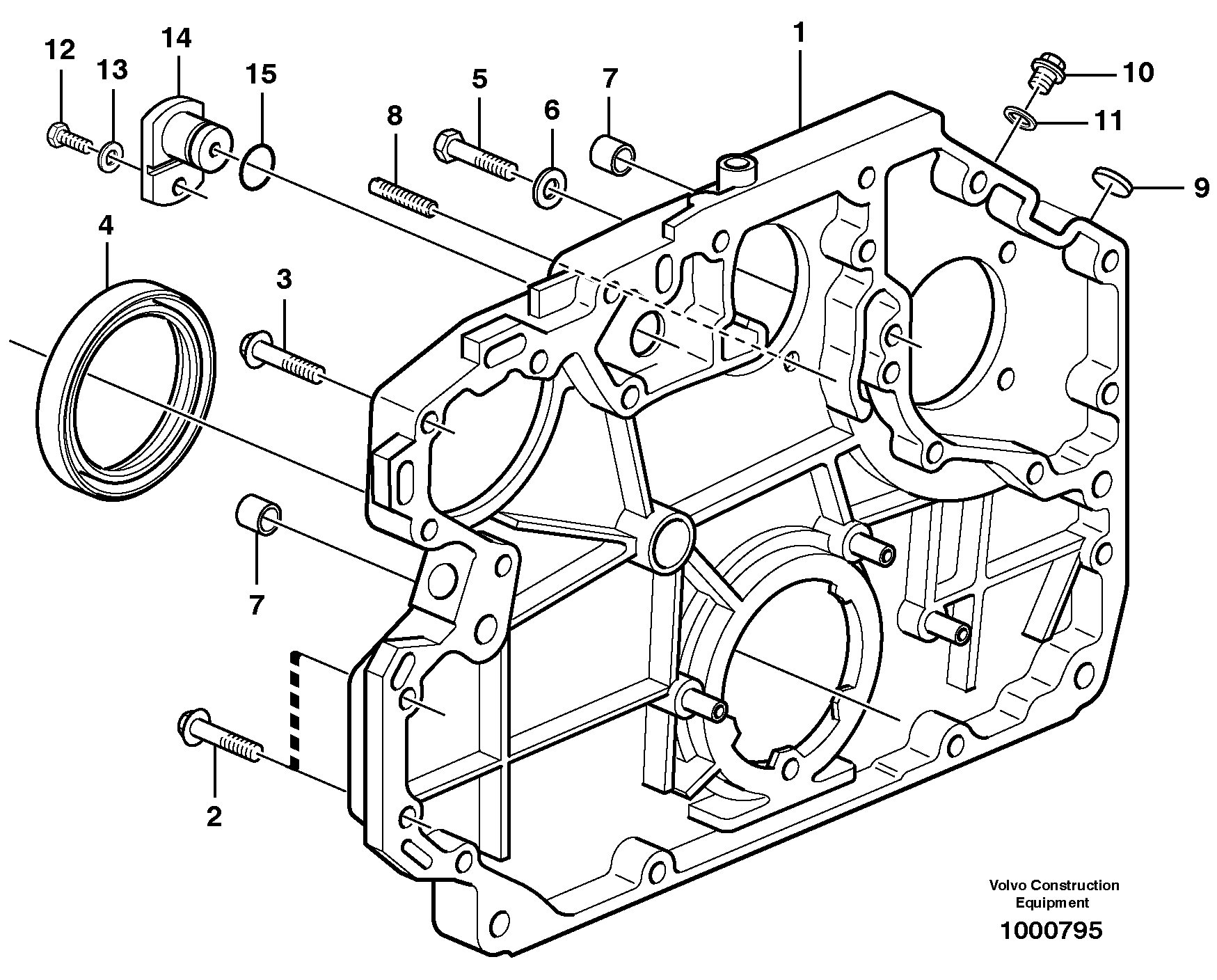 Timing gear casing and gears — volvo parts diagram