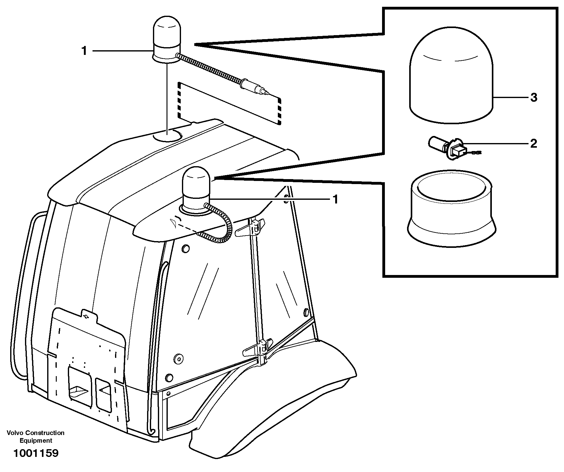 Rotating beacon — volvo parts diagram