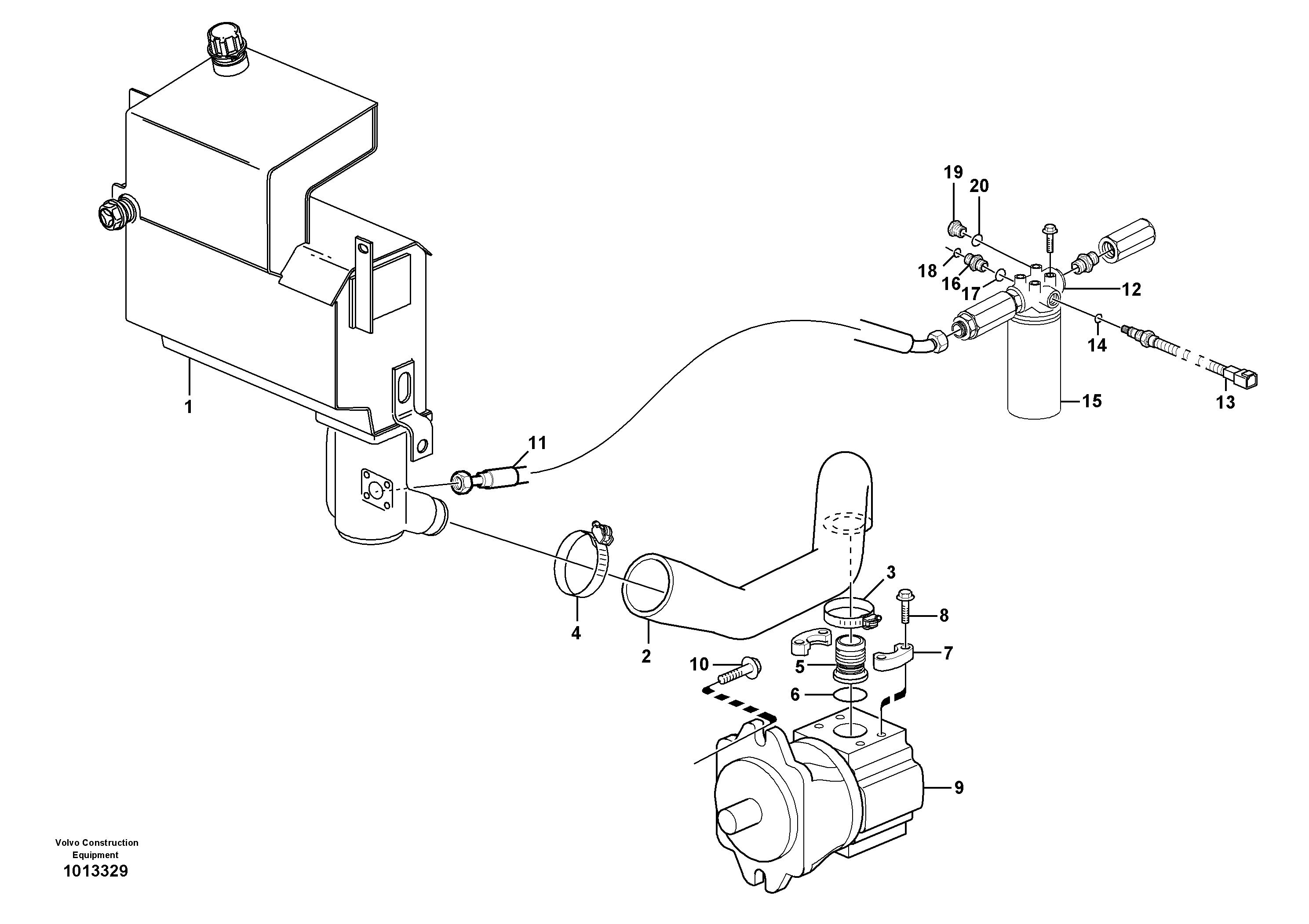 Hydraulic system, suction line, filter  11891076 — volvo parts diagram